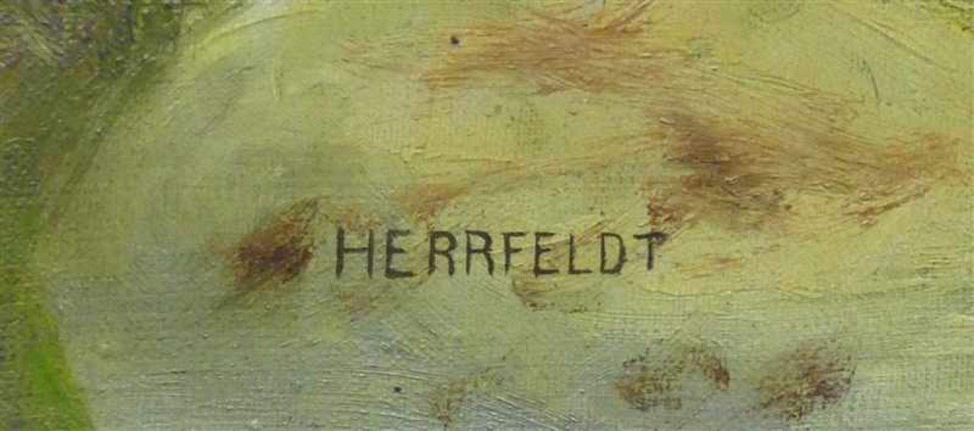 Herrfeldt, Marcel Rene 1889 - 1965, Öl auf Leinen, nackter griechischer Ziegenhirte auf steinigem - Image 3 of 6