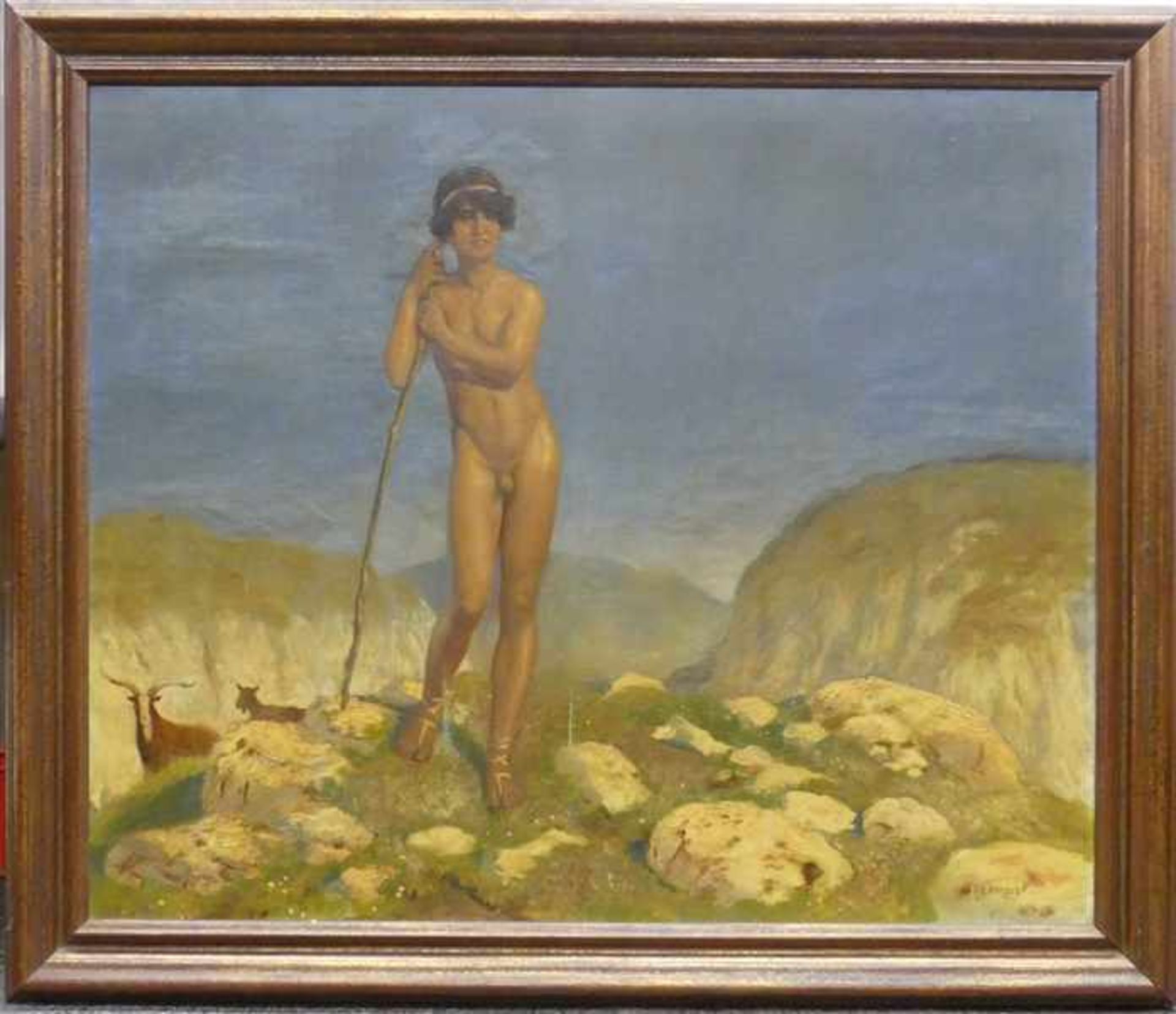 Herrfeldt, Marcel Rene 1889 - 1965, Öl auf Leinen, nackter griechischer Ziegenhirte auf steinigem - Bild 2 aus 6