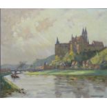 Poeschmann, Rudolf 1878 Plauen - 1954 Dresden, Öl auf Leinen, "Die Albrechtsburg, Meissen, von der