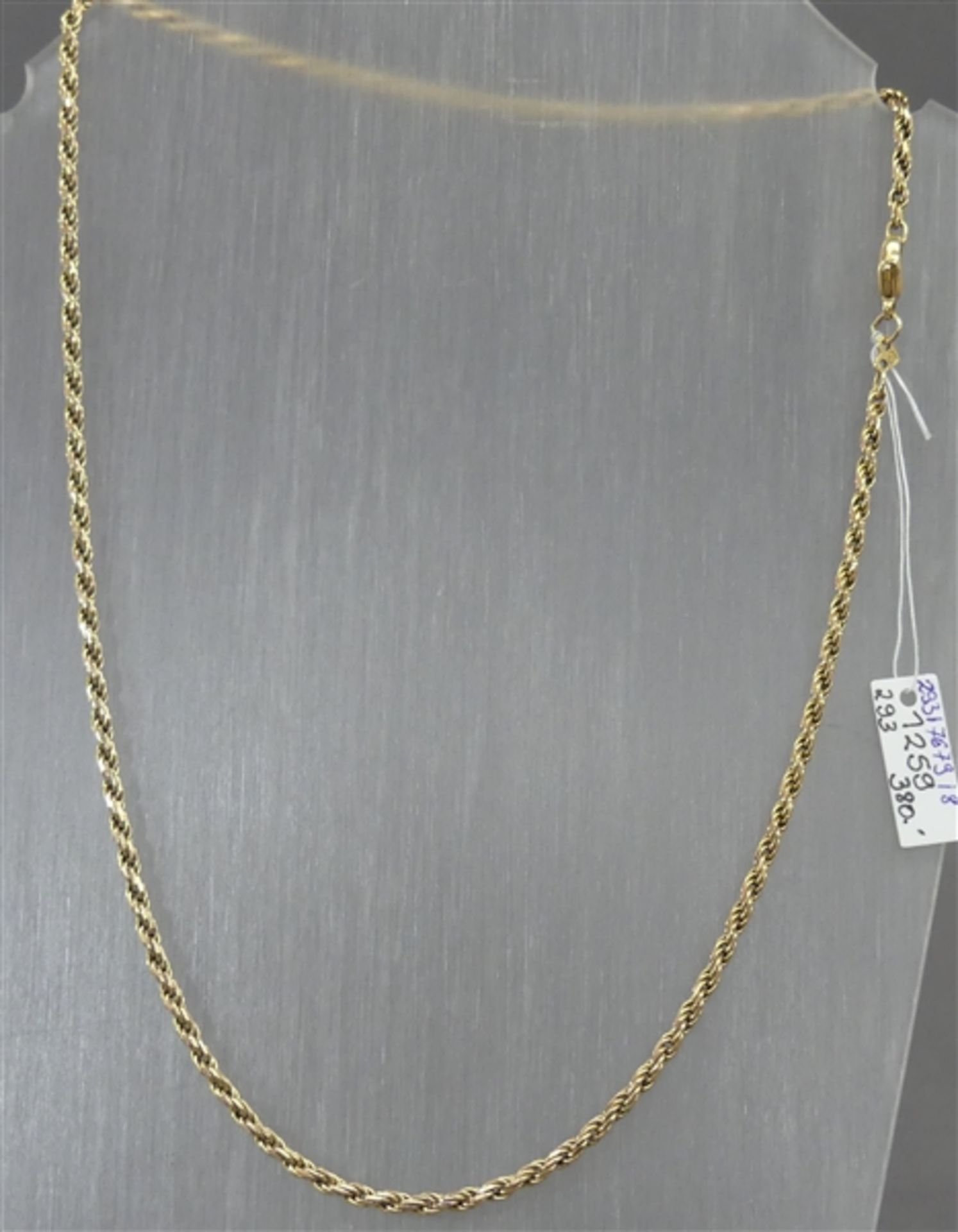 Halskette 14 kt. Gelbgold, Kordelform, ca. 14 g schwer, l 45 cm,