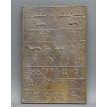 Relieftafel Bronze, von Max Faller, 1927 Neuburg a.D. - 2012 München, "verschiedene Sportarten,