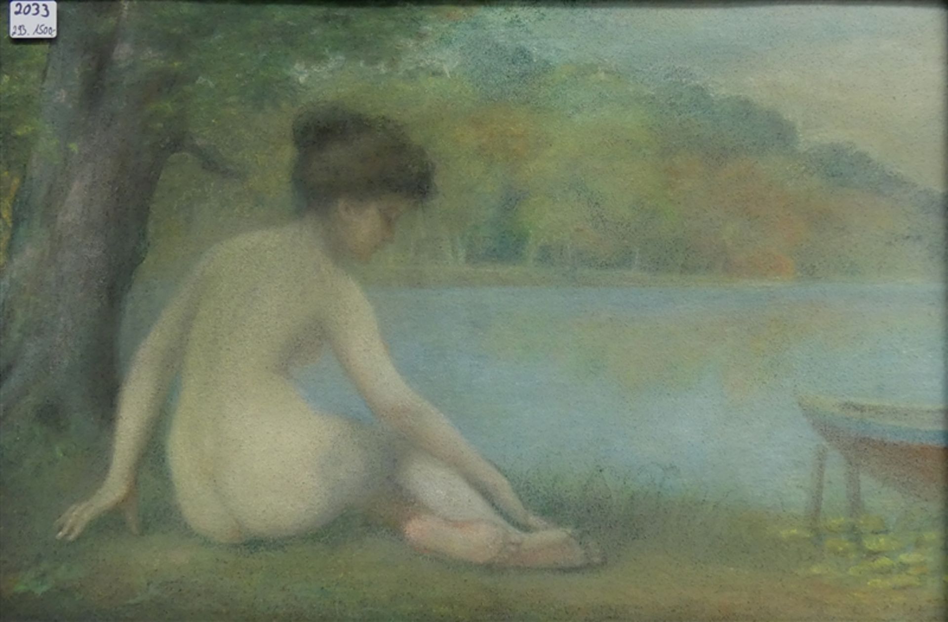 Menard, Emile Rene, zugeschrieben 1861 - 1950 Paris, zugeschrieben, Pastellmalerei, Liegende Nackte