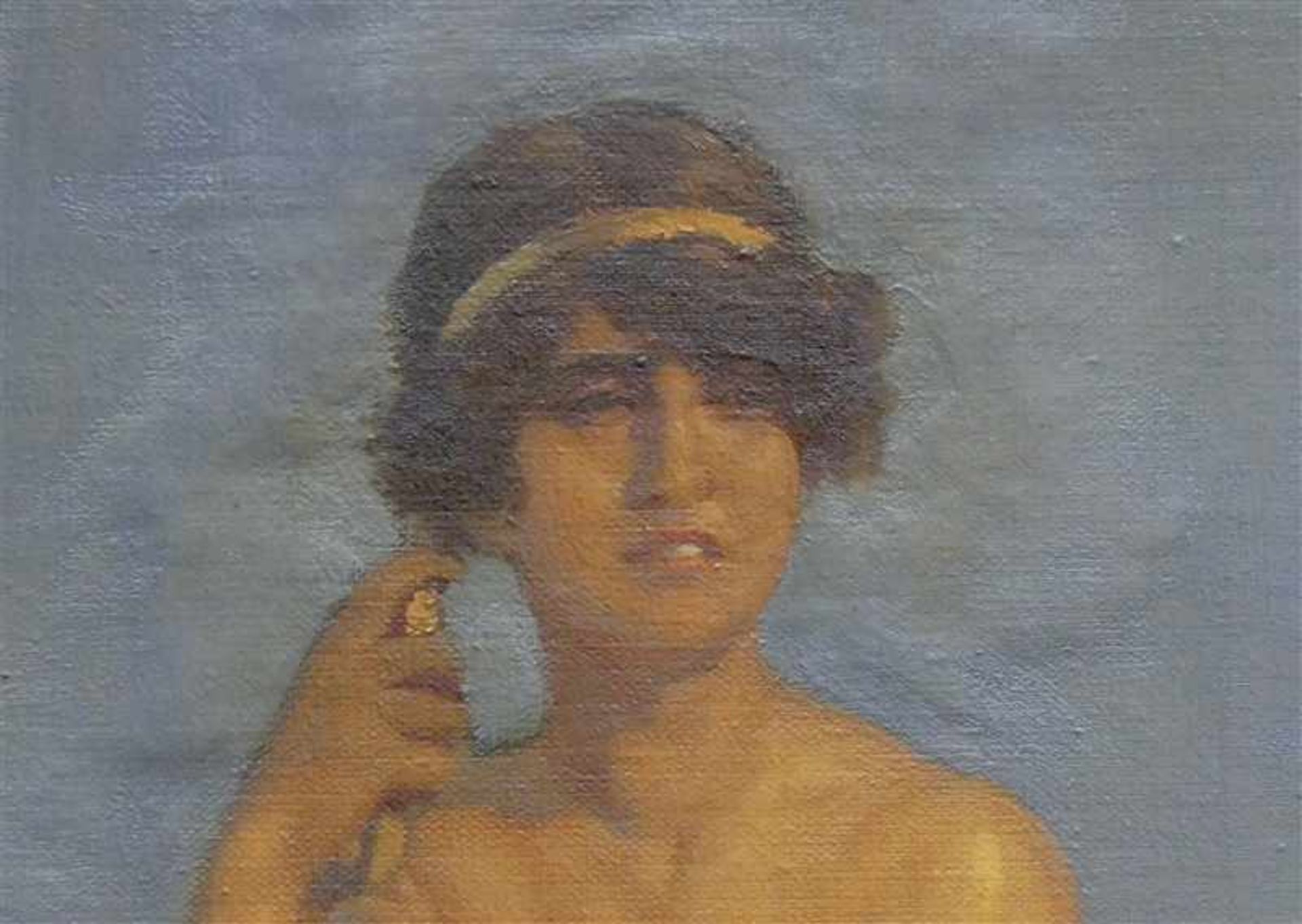 Herrfeldt, Marcel Rene 1889 - 1965, Öl auf Leinen, nackter griechischer Ziegenhirte auf steinigem - Bild 5 aus 6