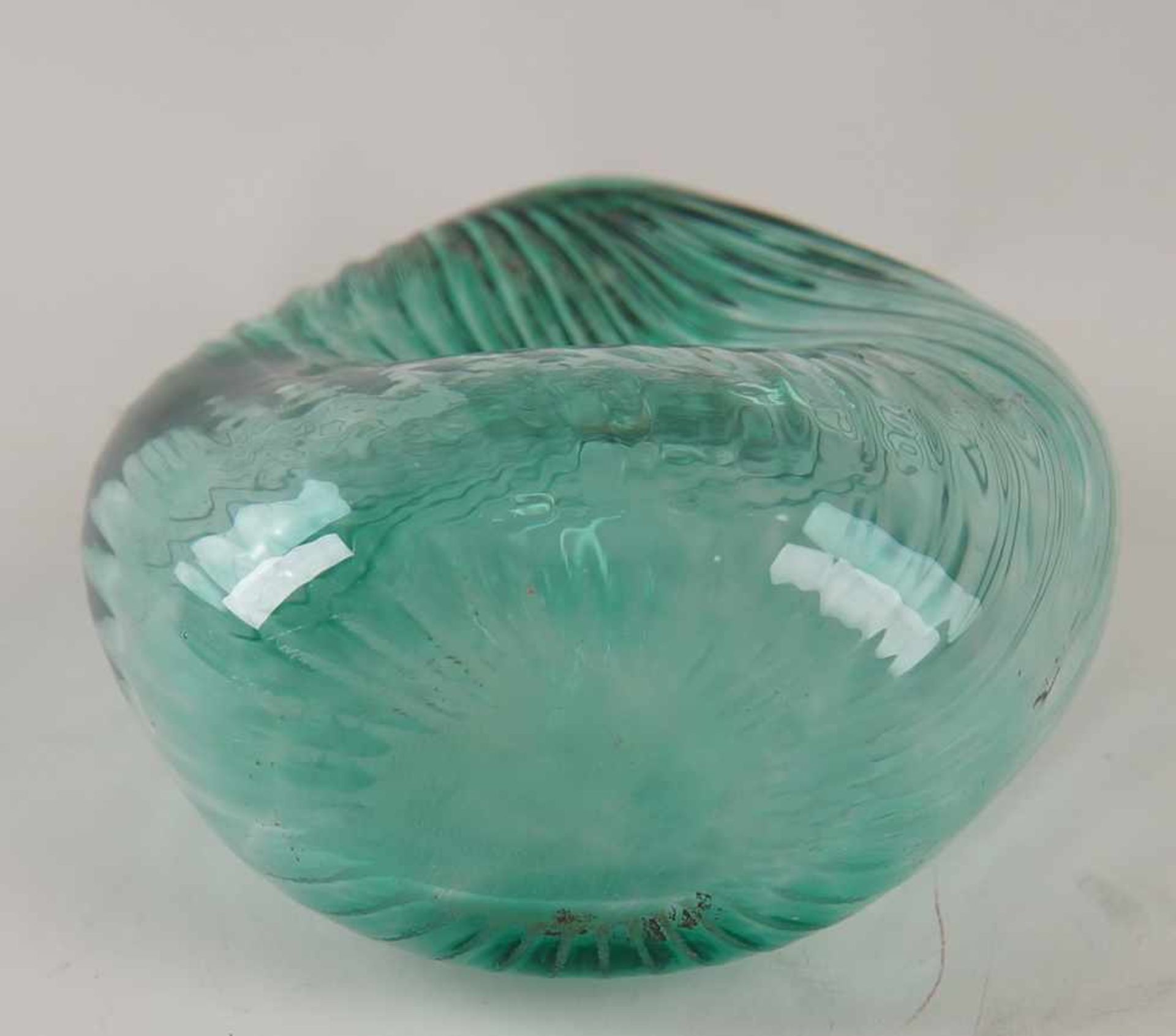 Gramsacher Nabelflasche, Tirol, ~ 1900, hellgrünes Glas, H 23,5cm - Bild 6 aus 6