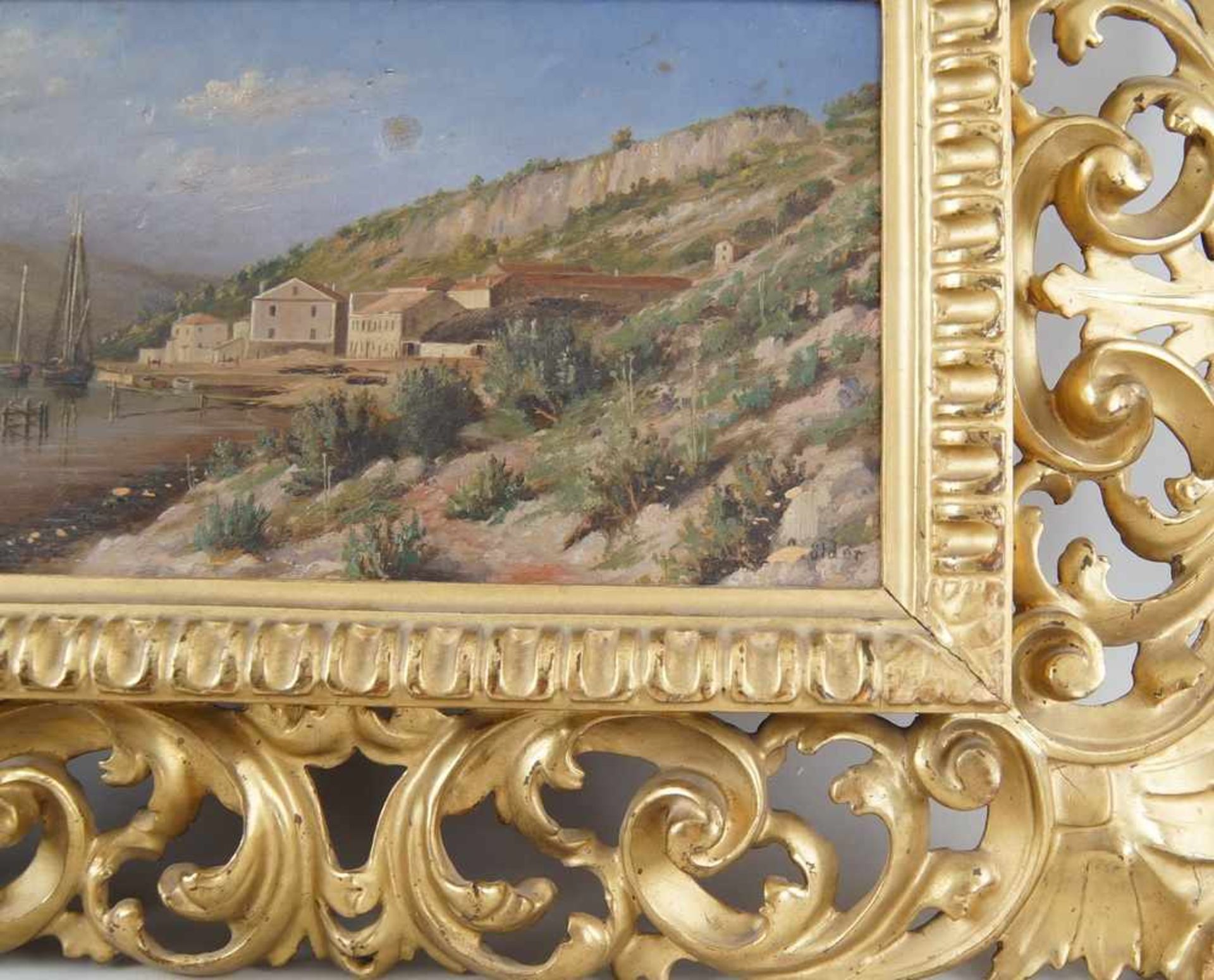 Paar prunkvoll geschnitzte florentiner Rahmen, vergoldet mit mediterranen - Bild 10 aus 16