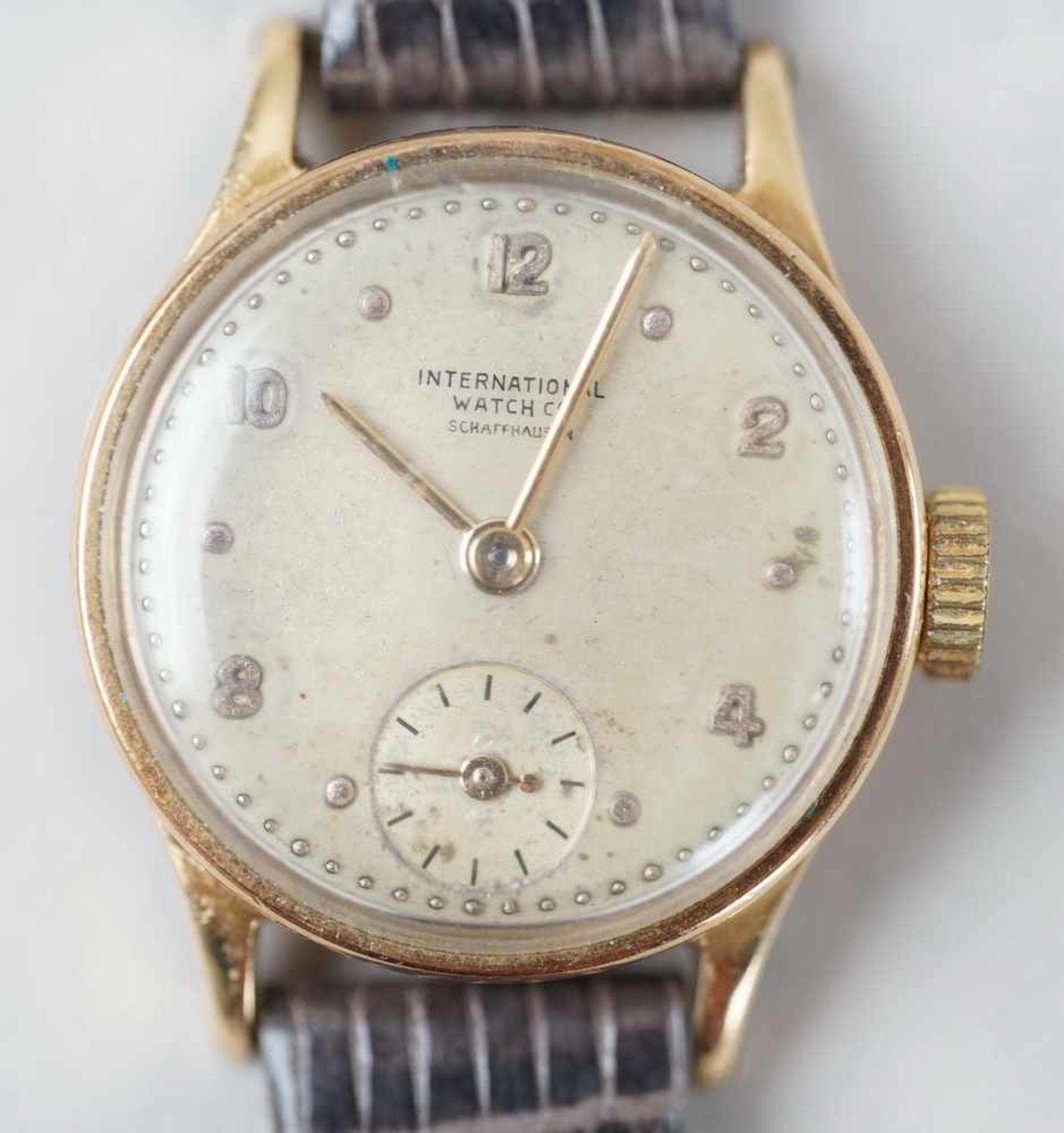 IWC Damenuhr / Armbanduhr mit Ldererband, Durchmesser 2,4 cm