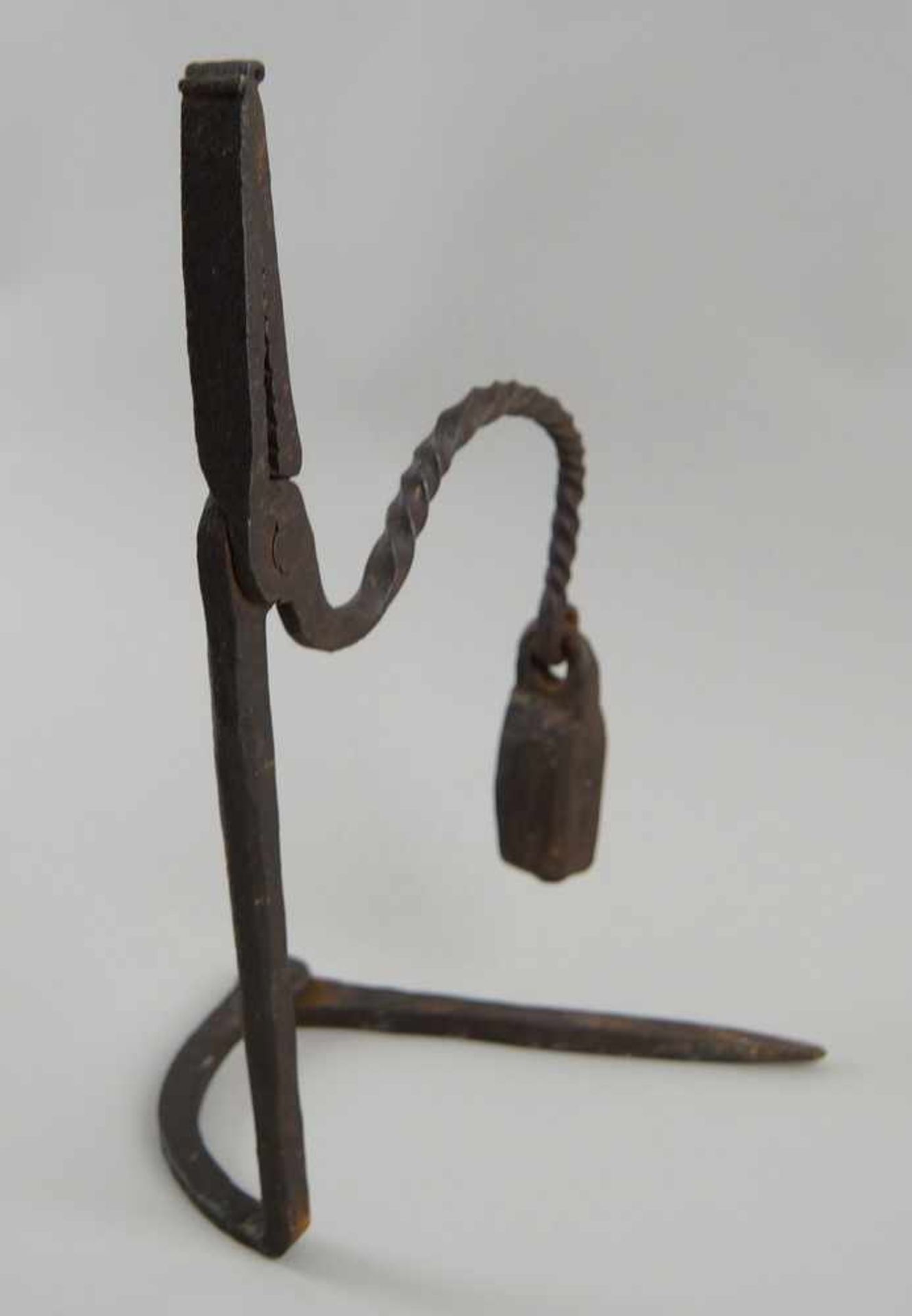Kienspanhalter, Eisen, 17. JH, H 32 cm - Bild 4 aus 5