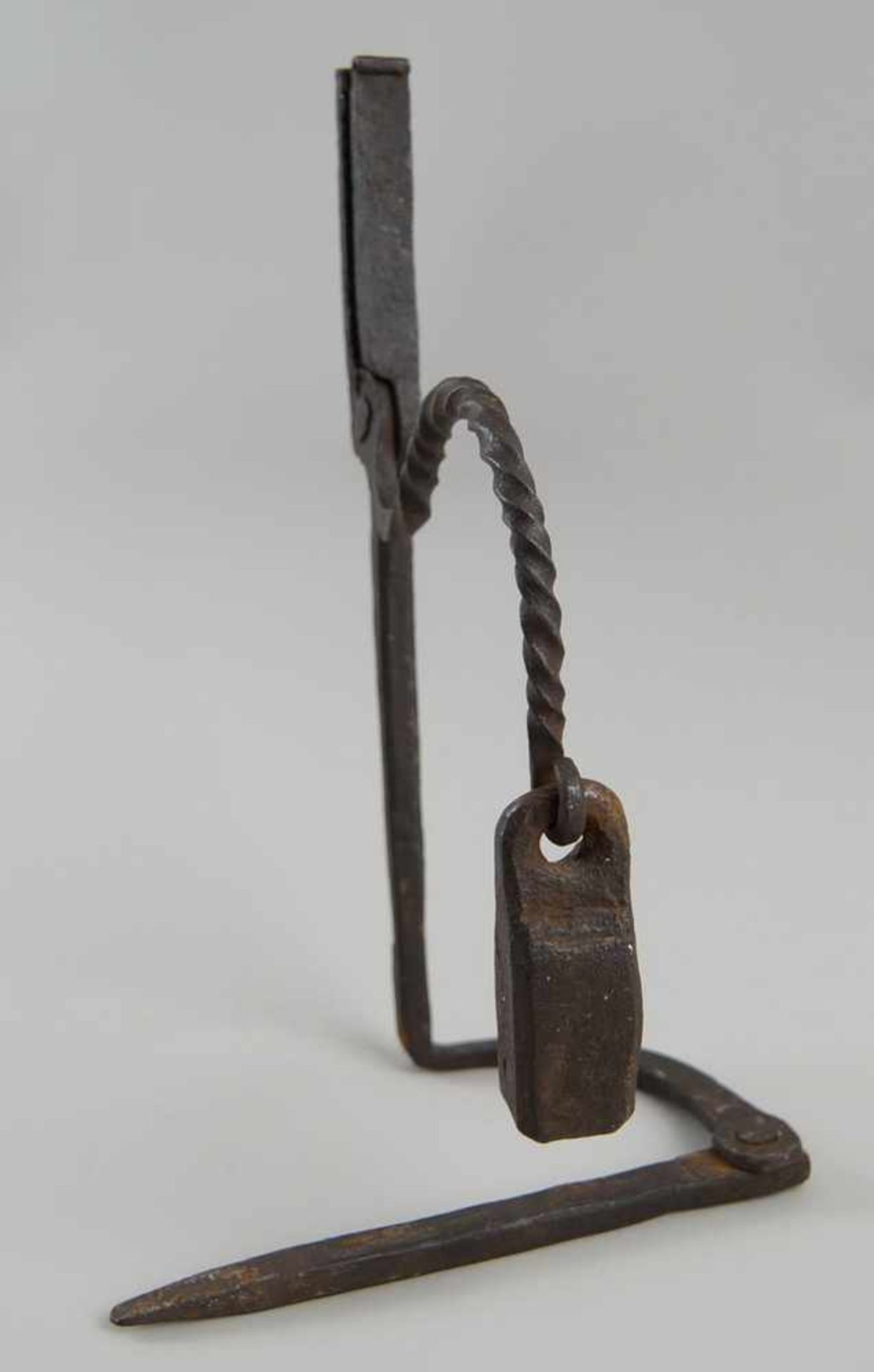 Kienspanhalter, Eisen, 17. JH, H 32 cm - Bild 3 aus 5
