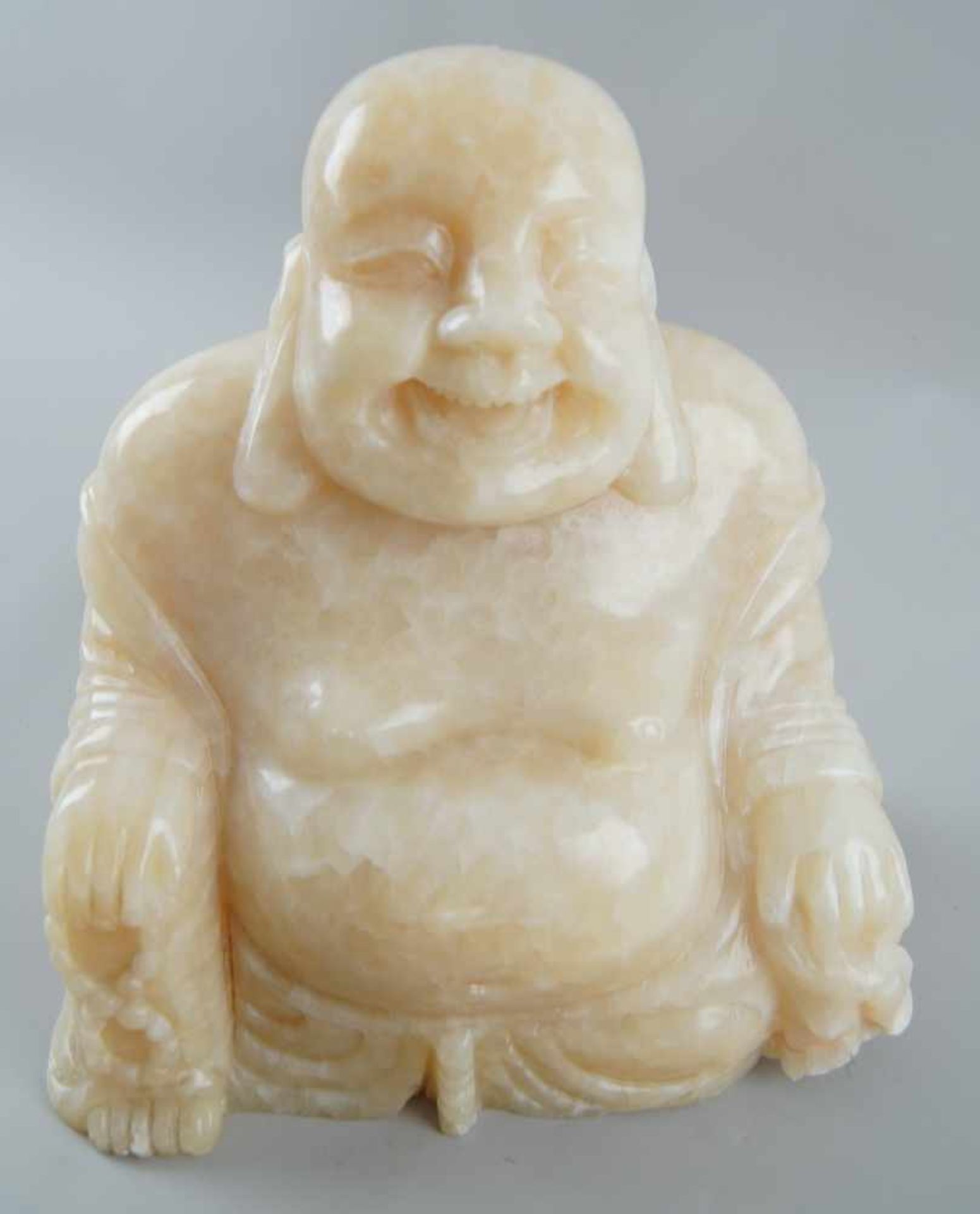 Sitzender Buddha aus Citronit, H 30 cm - Bild 2 aus 7