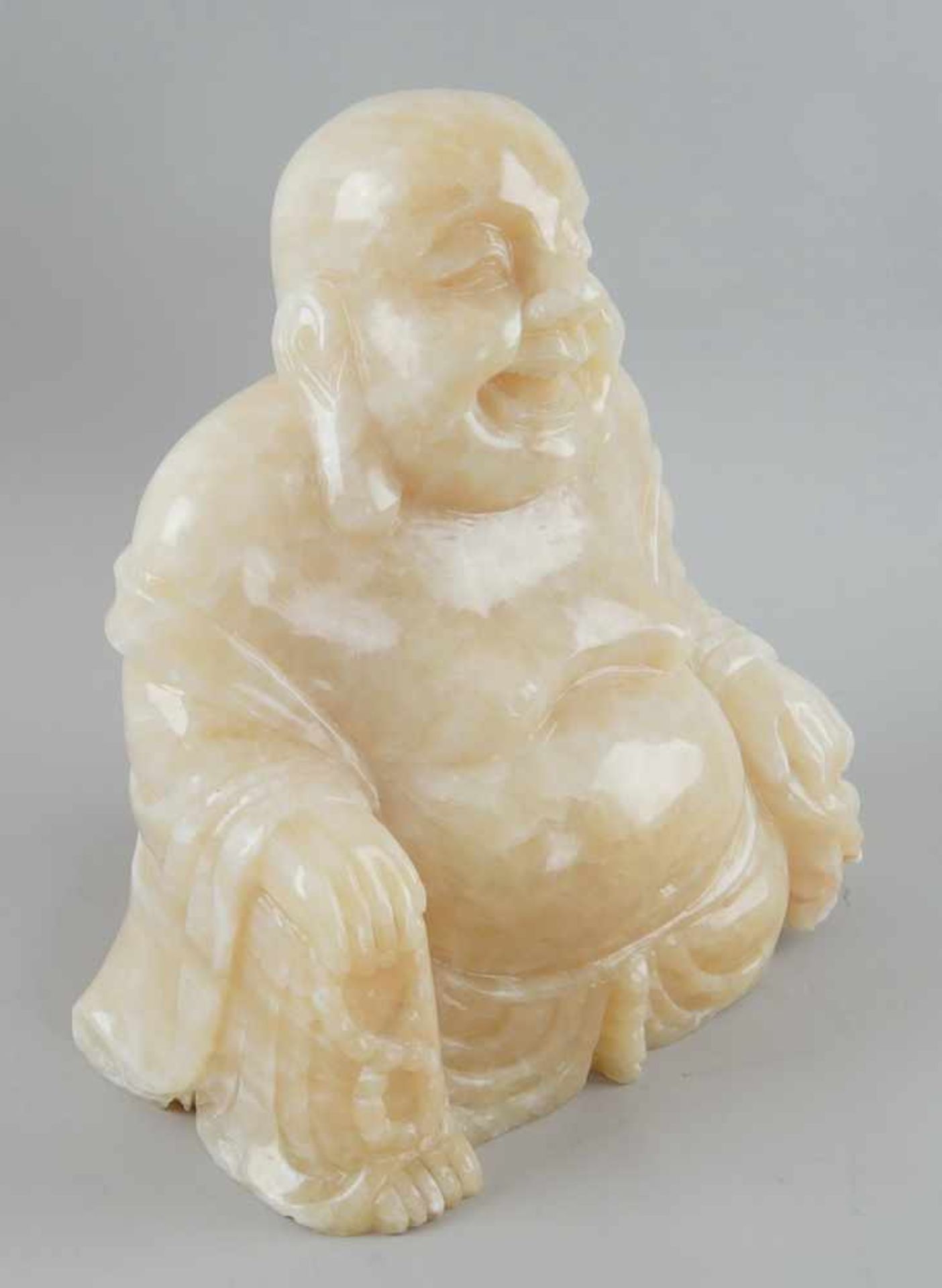 Sitzender Buddha aus Citronit, H 30 cm - Bild 4 aus 7