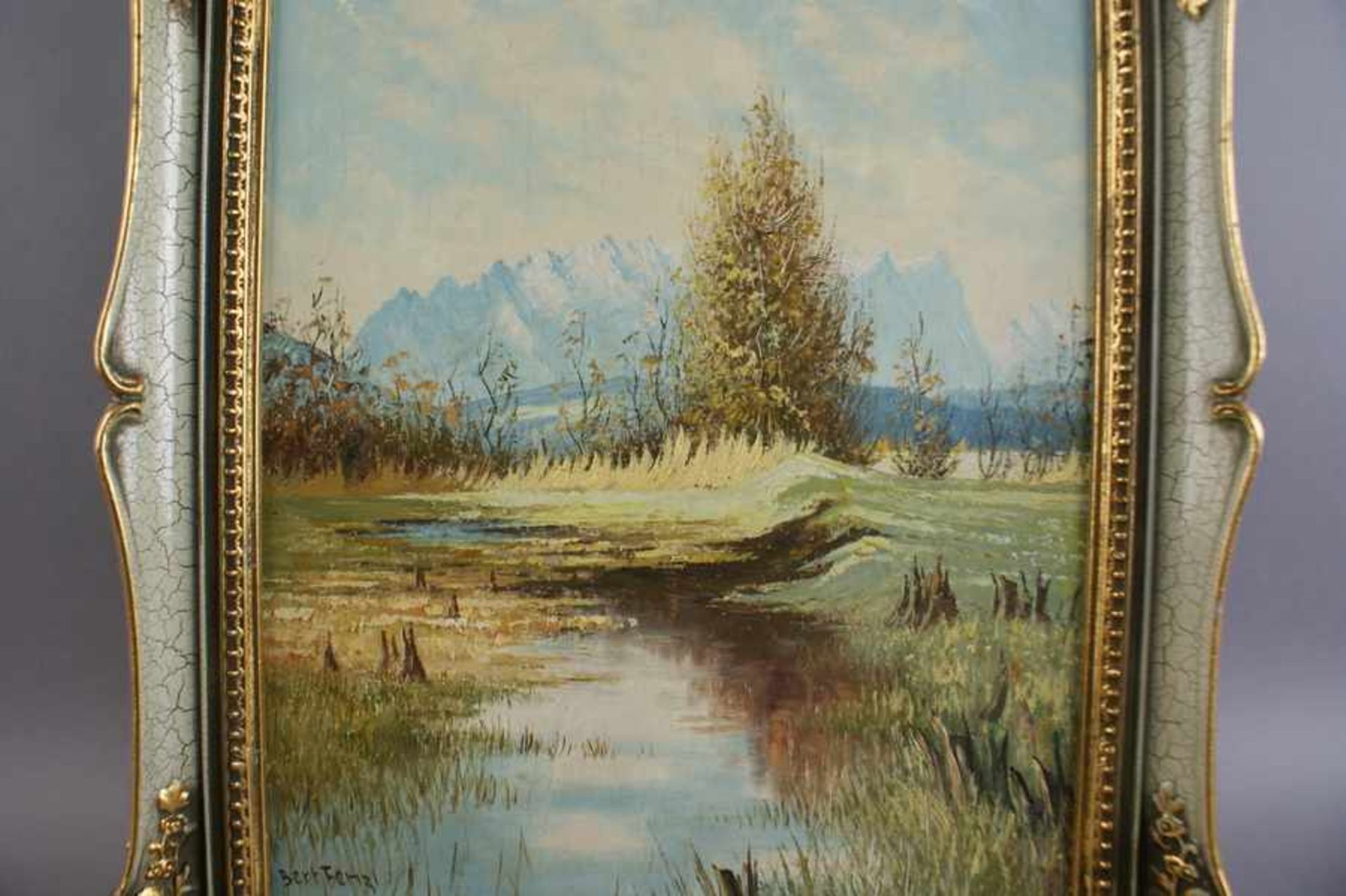 Idyllische Moorlandschaft, Öl/Platte, sign. Bert Fenzl, ger., 63 x 53 cm - Bild 3 aus 5