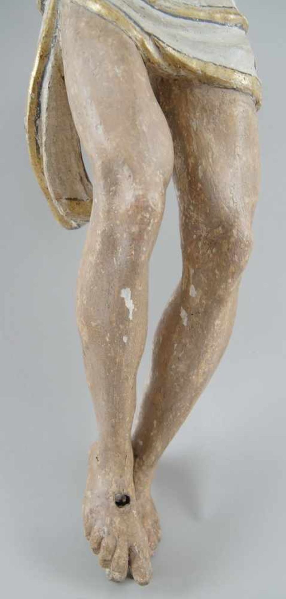 Korpus Christi, Holz geschnitzt und gefasst, 18. JH, Altersspuren, 70x68 cm - Image 5 of 6