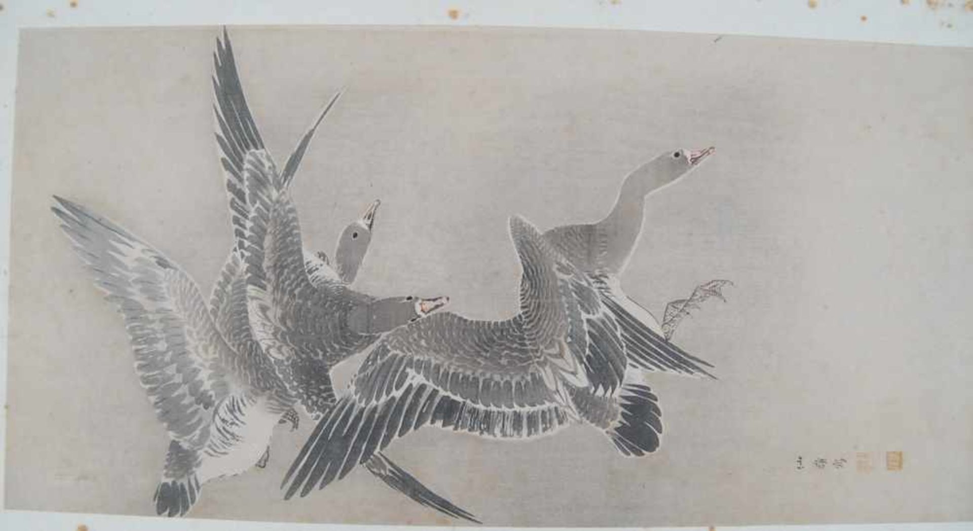 Sechs japanische Holzschnitte, verschiedene Darstellungen mit Bezeichnung, 25x17cm bis - Bild 4 aus 25