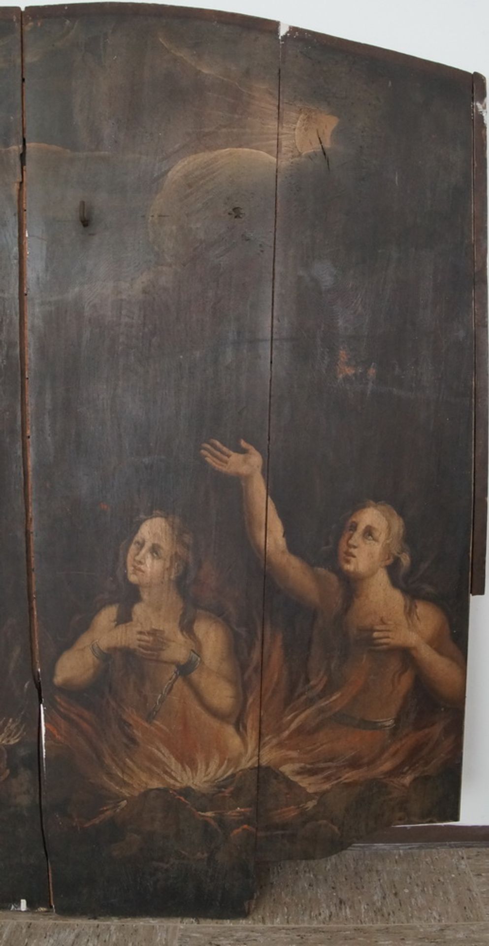 Rarität: Grosses Fegefeuer auf Holz, 18. JH, 2tlg., 172x175cm - Bild 9 aus 16