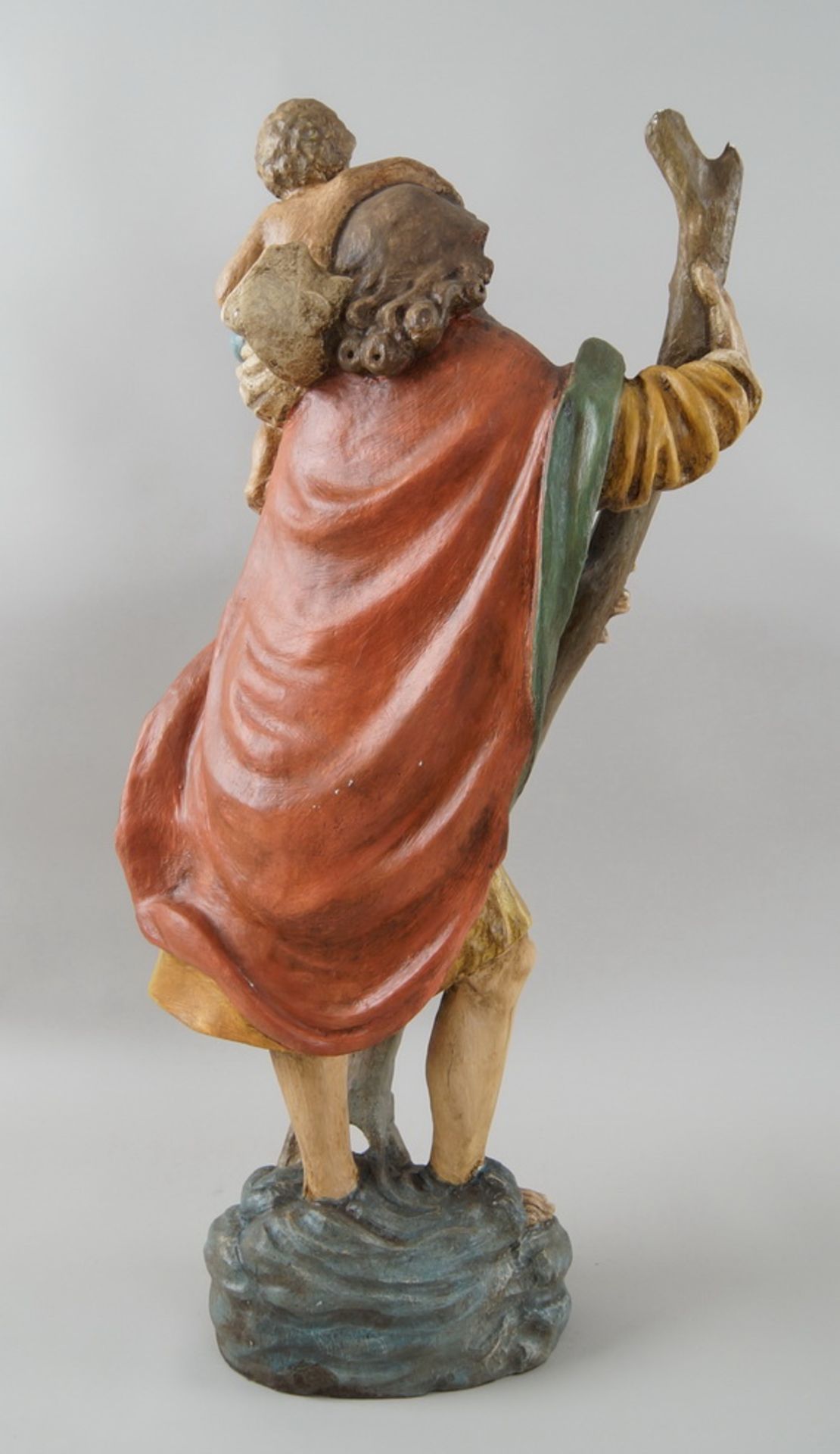 Heiliger Josef mit Jesus Christus als Kind auf seiner Schulter, Holz geschnitzt und - Bild 5 aus 7