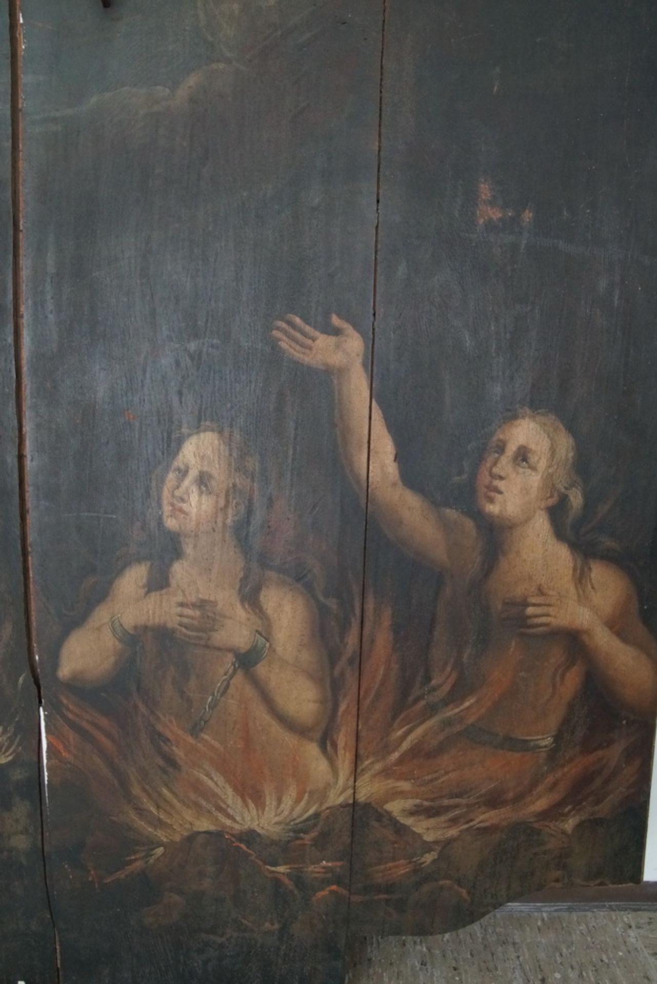 Rarität: Grosses Fegefeuer auf Holz, 18. JH, 2tlg., 172x175cm - Bild 11 aus 16