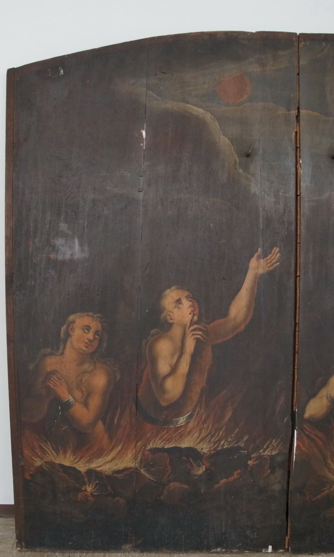 Rarität: Grosses Fegefeuer auf Holz, 18. JH, 2tlg., 172x175cm - Bild 8 aus 16