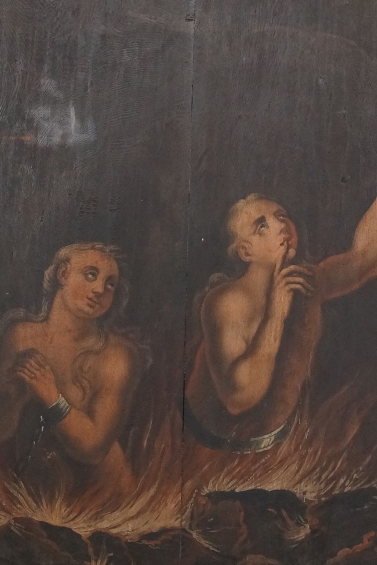 Rarität: Grosses Fegefeuer auf Holz, 18. JH, 2tlg., 172x175cm - Bild 7 aus 16