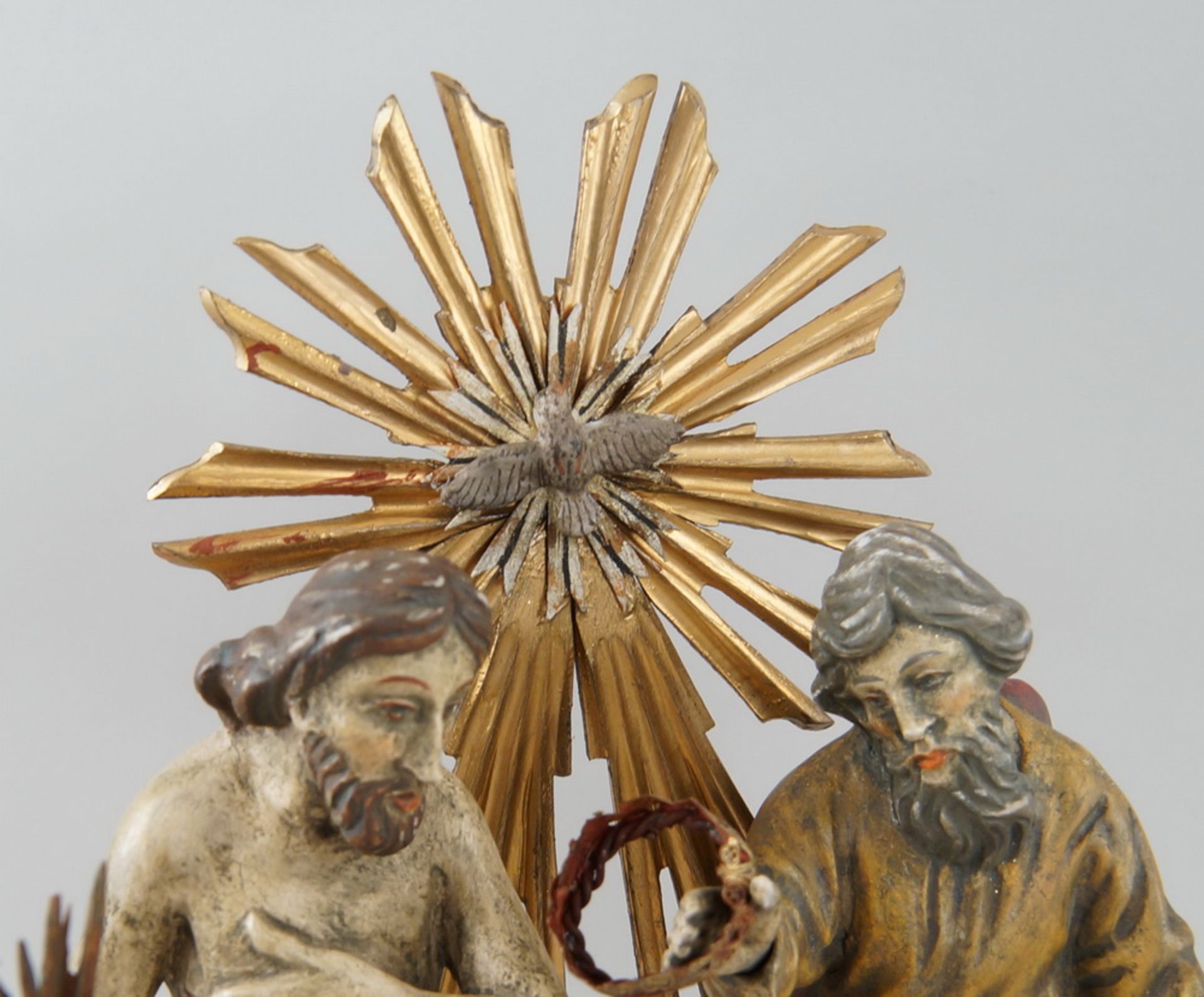 Heilige Dreifaltigkeit, Holz geschnitzt und gefasst, vergoldet, 38x26x12cm - Bild 4 aus 7