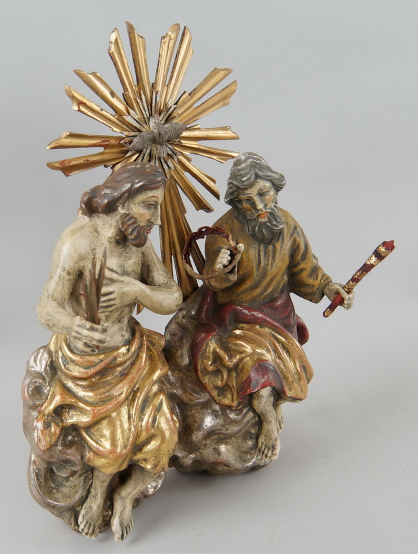 Heilige Dreifaltigkeit, Holz geschnitzt und gefasst, vergoldet, 38x26x12cm - Bild 3 aus 7