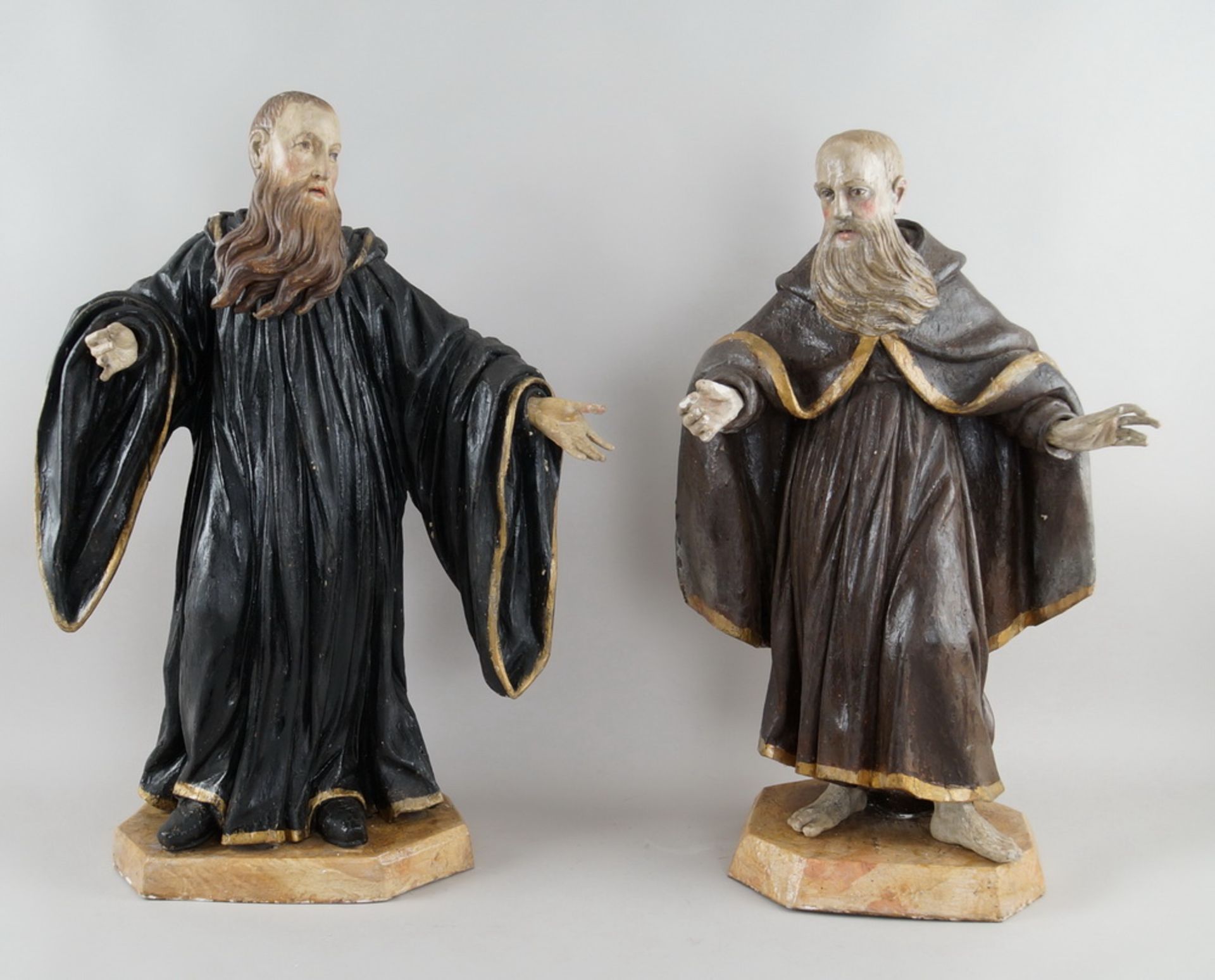 Heiliger Petrus und Paulus / Peter und Paul, zwei anmutende Skulpturen in Holz geschnitztund - Bild 2 aus 10