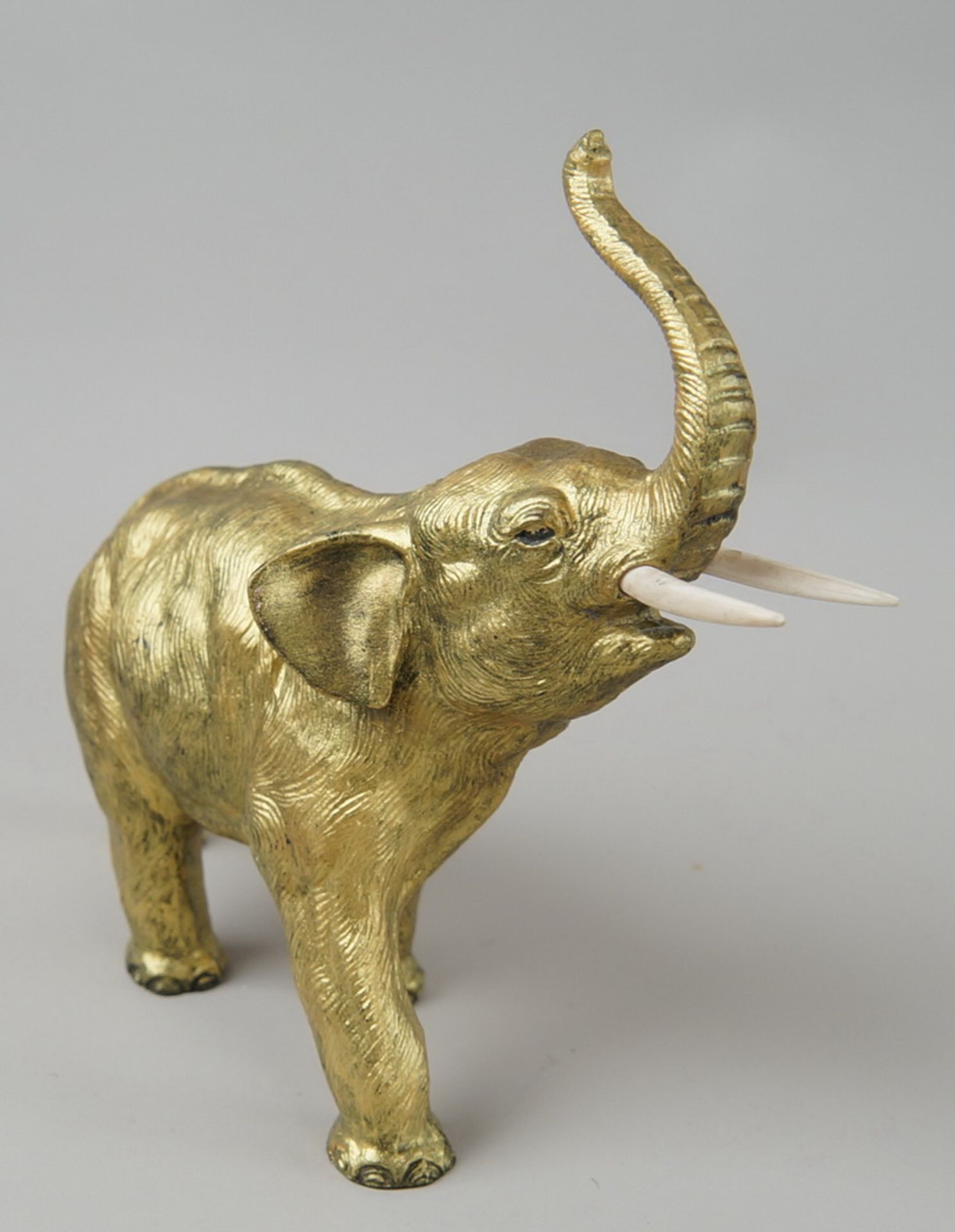 Wiener Bronze, grosser Elefant, vergoldet, auf der Unterseite gepunzt, 240 gramm,21,5x25x12cm - Bild 4 aus 11
