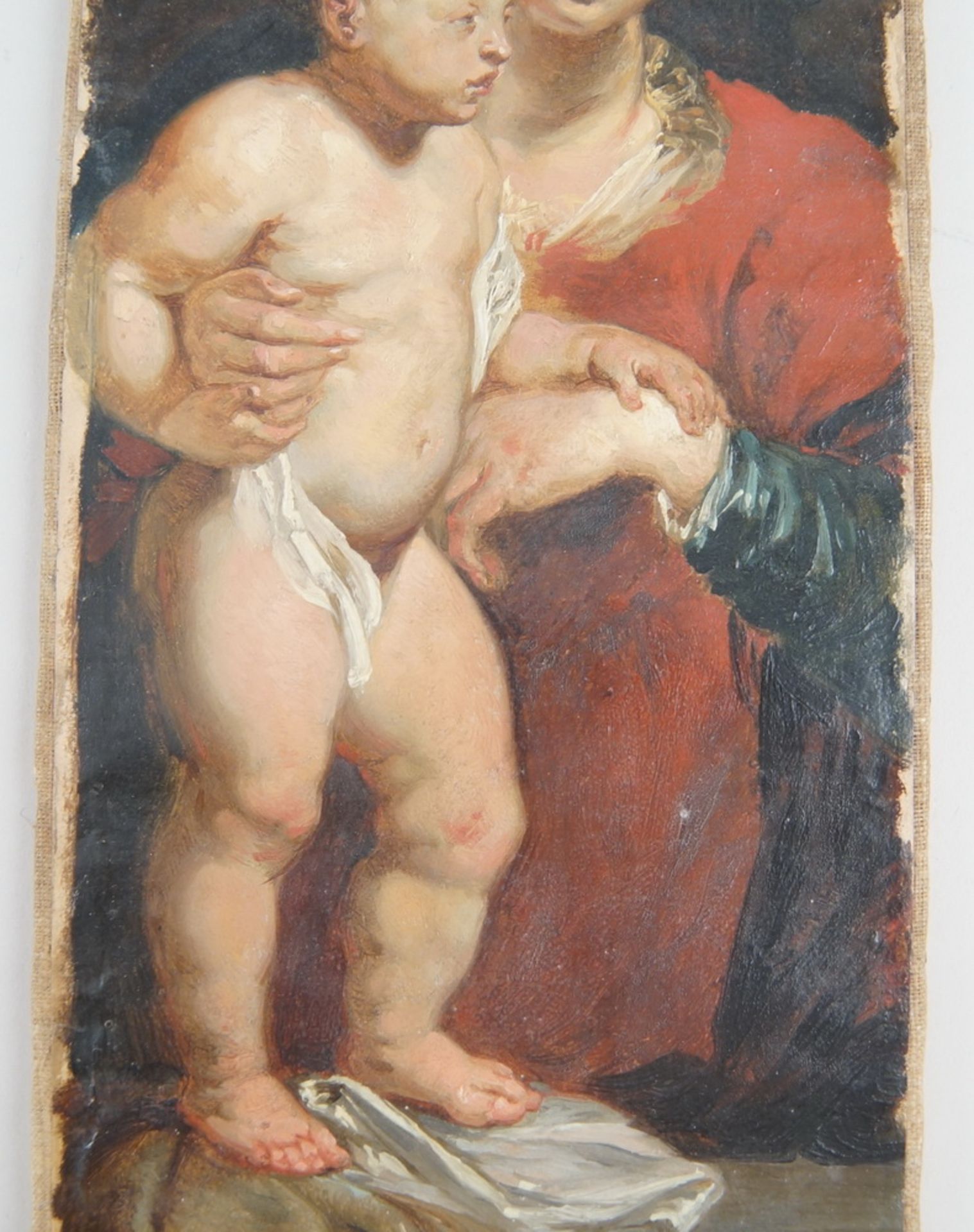 Madonna mit dem Jesuskind, nach dem Modell des Triptychon Jan Michielsen von Antoon vanDyck, Öl - Bild 7 aus 10