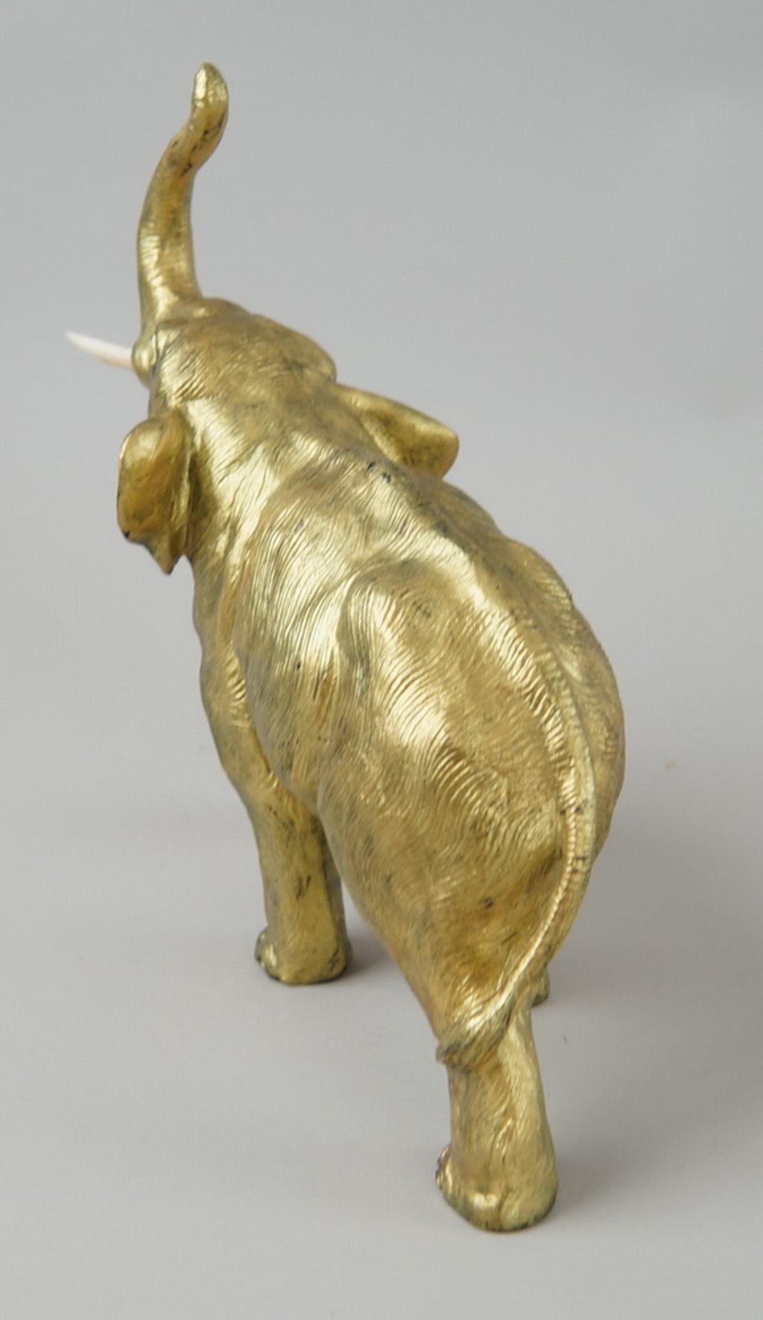 Wiener Bronze, grosser Elefant, vergoldet, auf der Unterseite gepunzt, 240 gramm,21,5x25x12cm - Bild 6 aus 11
