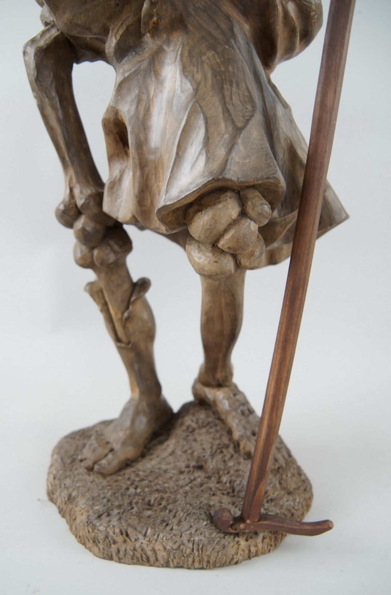 Memento Mori Skulptur / der Tod, mit Sense, stehende, skelettierte Figur in Holzgeschnitzt und - Bild 5 aus 15