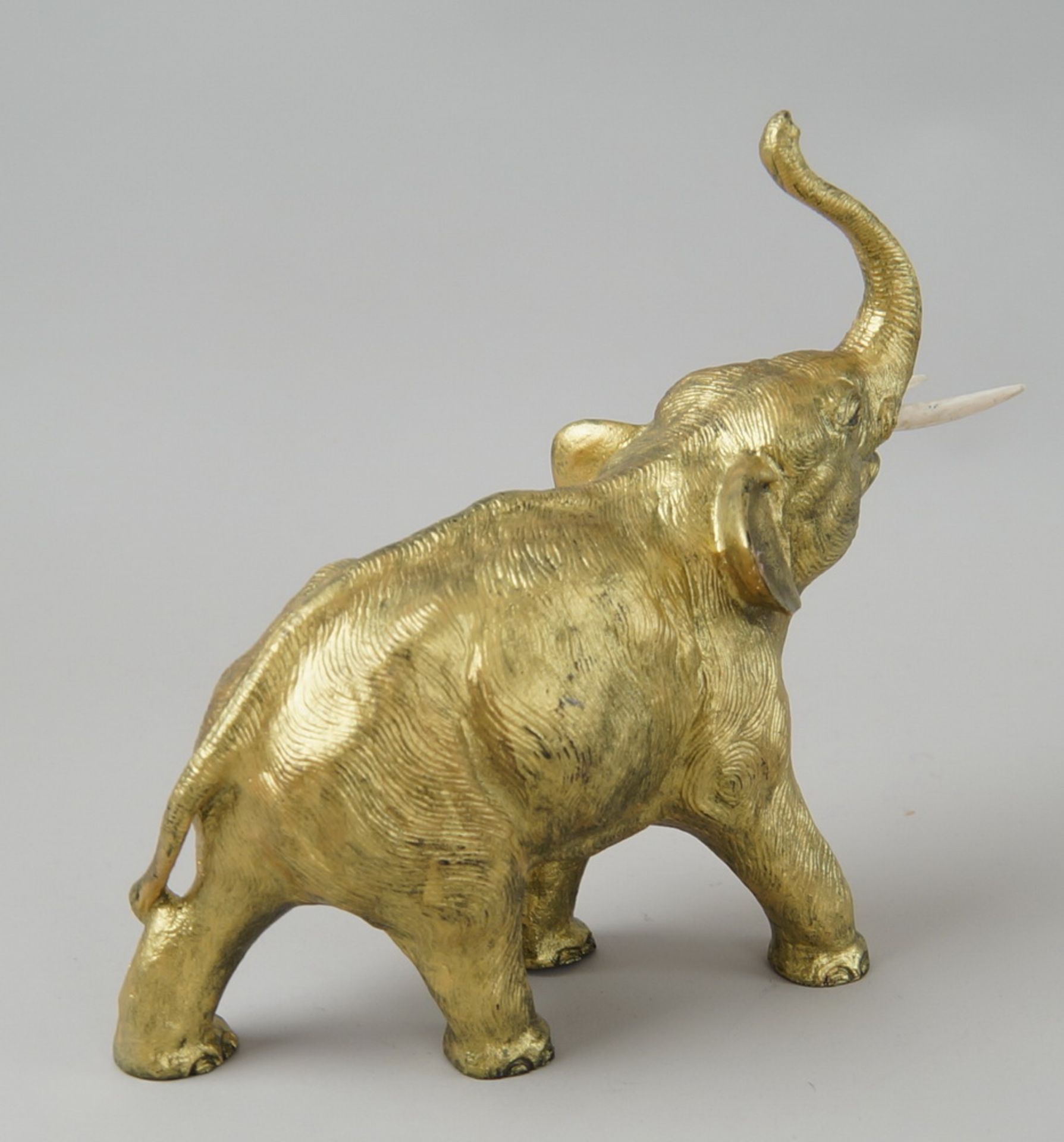 Wiener Bronze, grosser Elefant, vergoldet, auf der Unterseite gepunzt, 240 gramm,21,5x25x12cm - Bild 5 aus 11