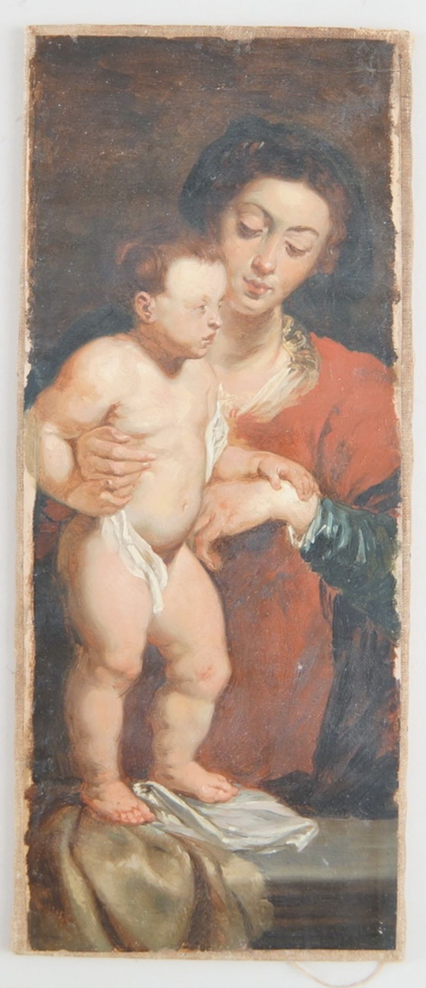 Madonna mit dem Jesuskind, nach dem Modell des Triptychon Jan Michielsen von Antoon vanDyck, Öl - Bild 2 aus 10