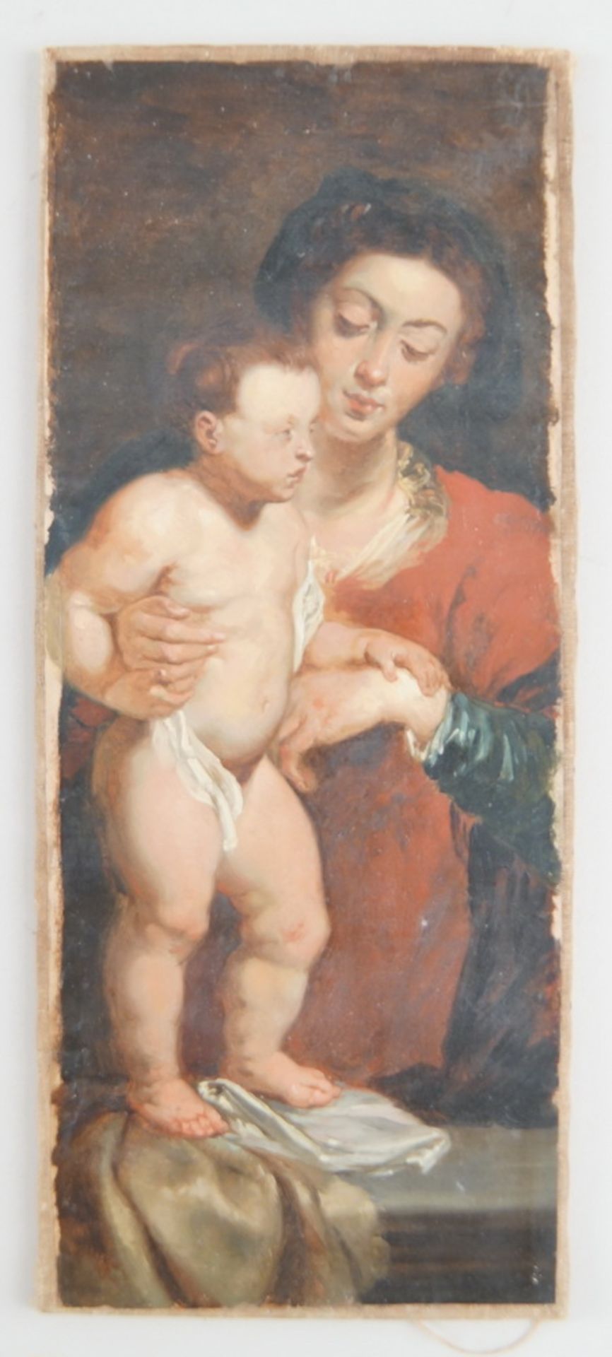 Madonna mit dem Jesuskind, nach dem Modell des Triptychon Jan Michielsen von Antoon vanDyck, Öl