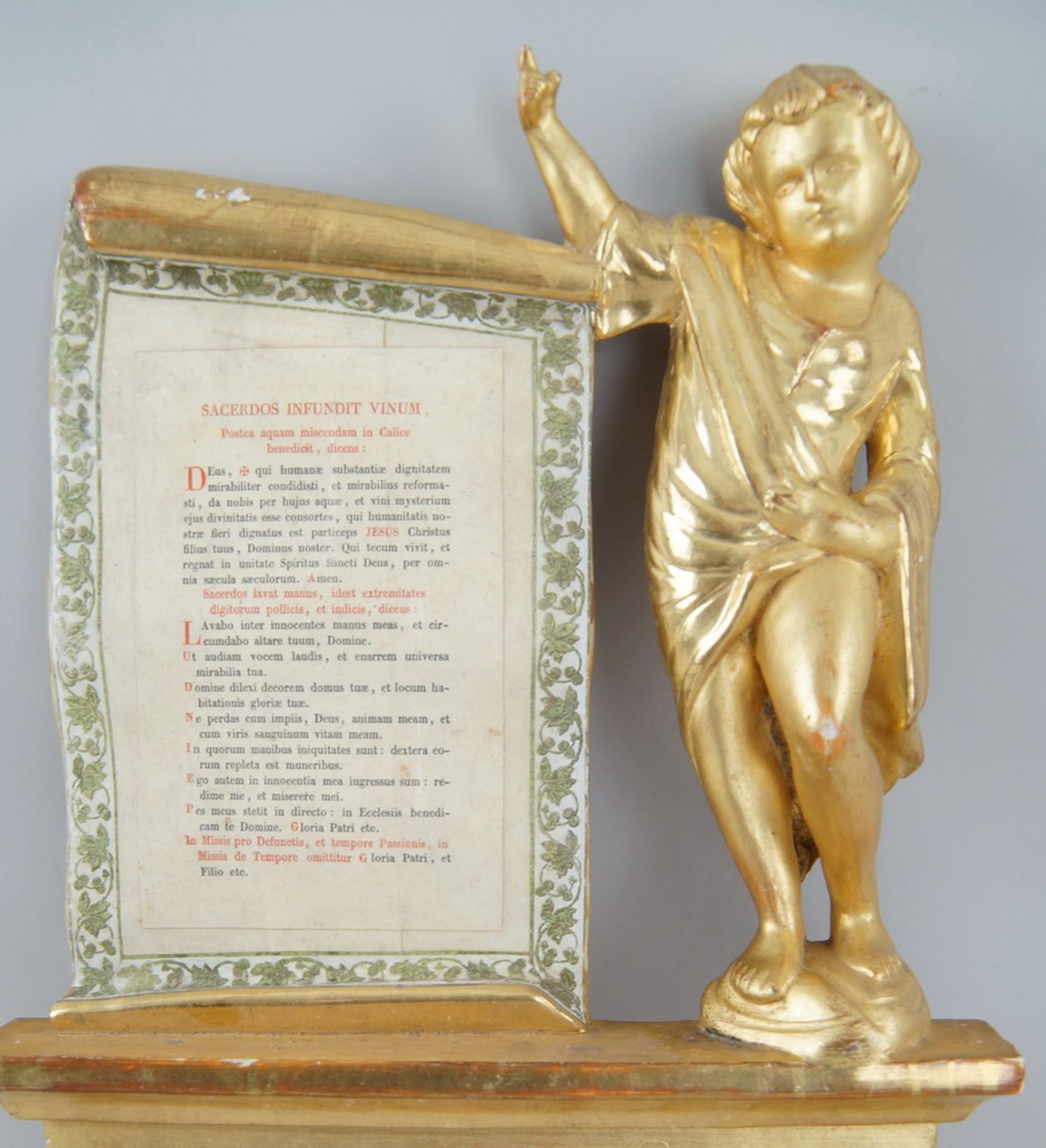 Kanontafel, Verkündigungsengel, Holz geschnitzt und vergoldet, 48x30x6cm - Bild 2 aus 5