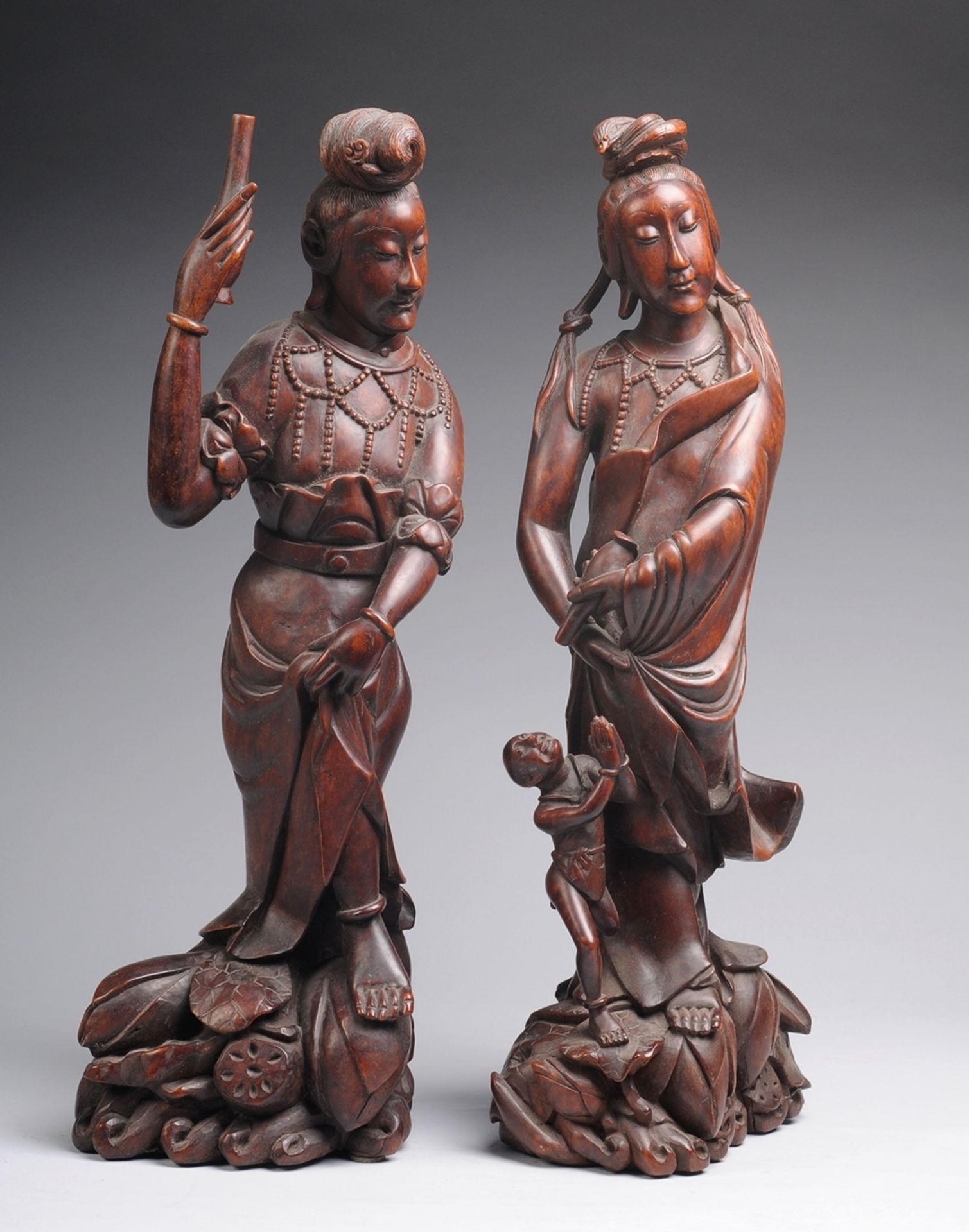 Paar Figuren der Guanyin