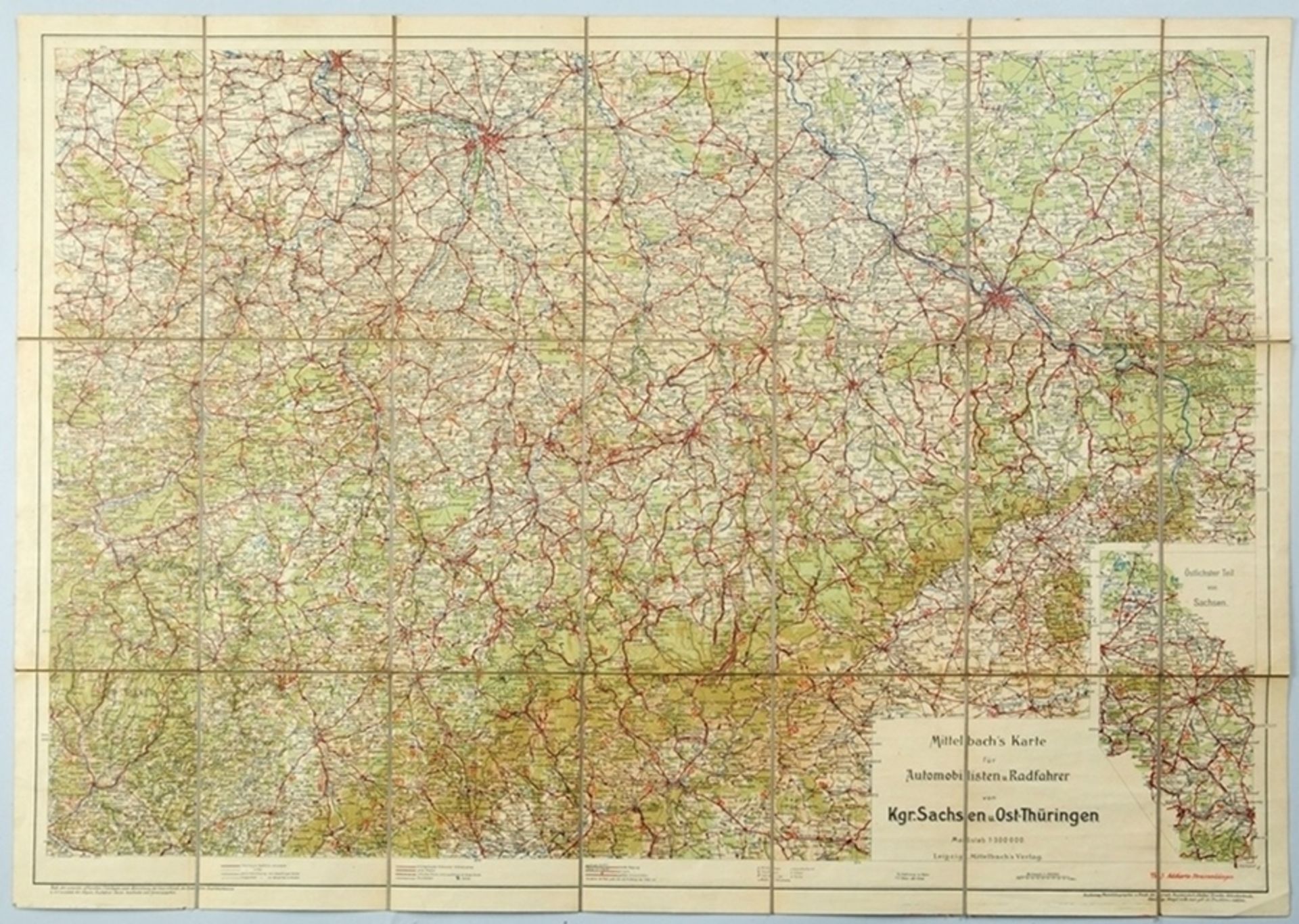 Mittelbach's Karte für Automobilisten u. Radfahrer von Kgr. Sachsen u. Ost-Thüringen"