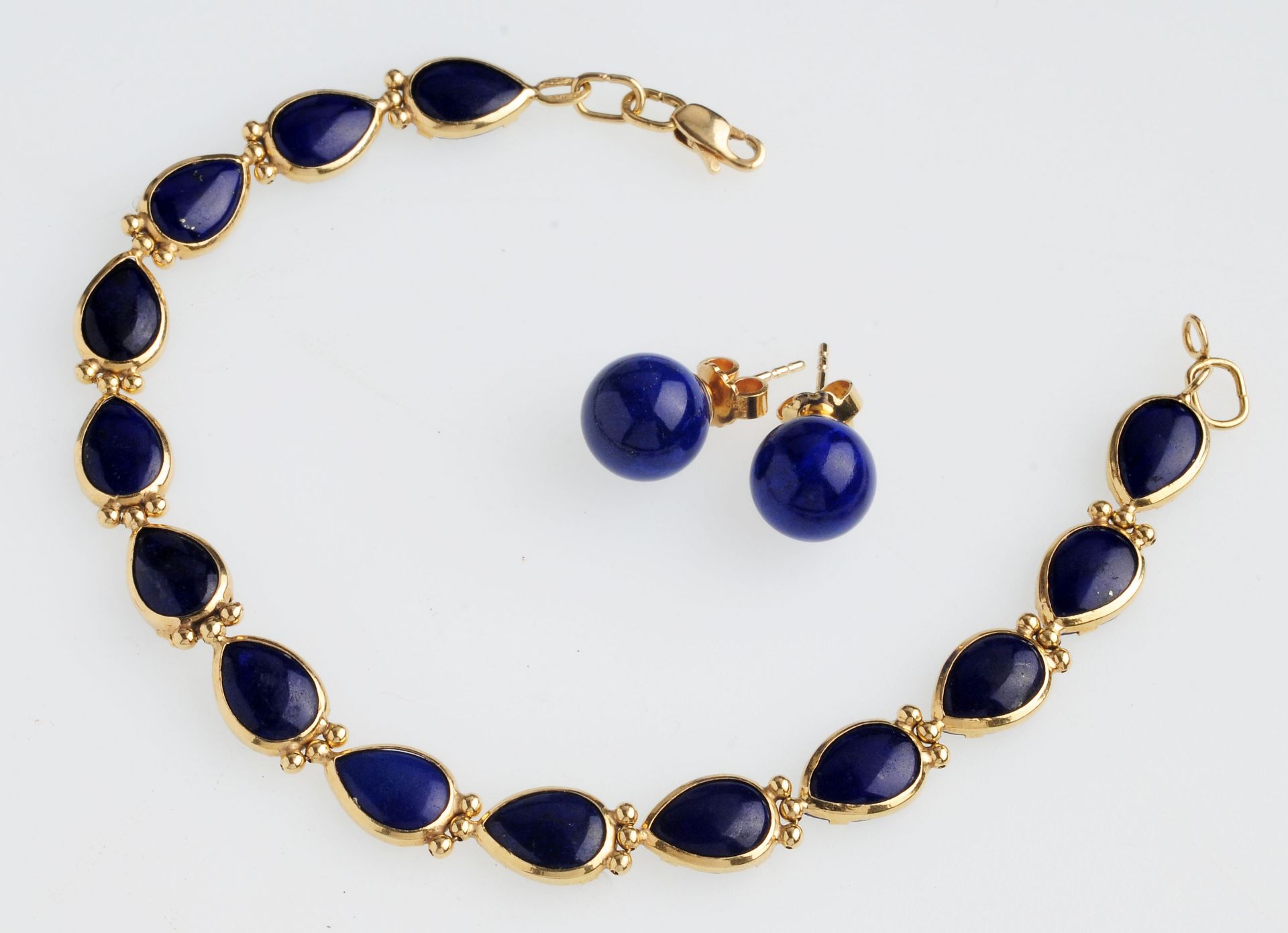 Italienisches Lapislazuli-Armband und -Ohrstecker