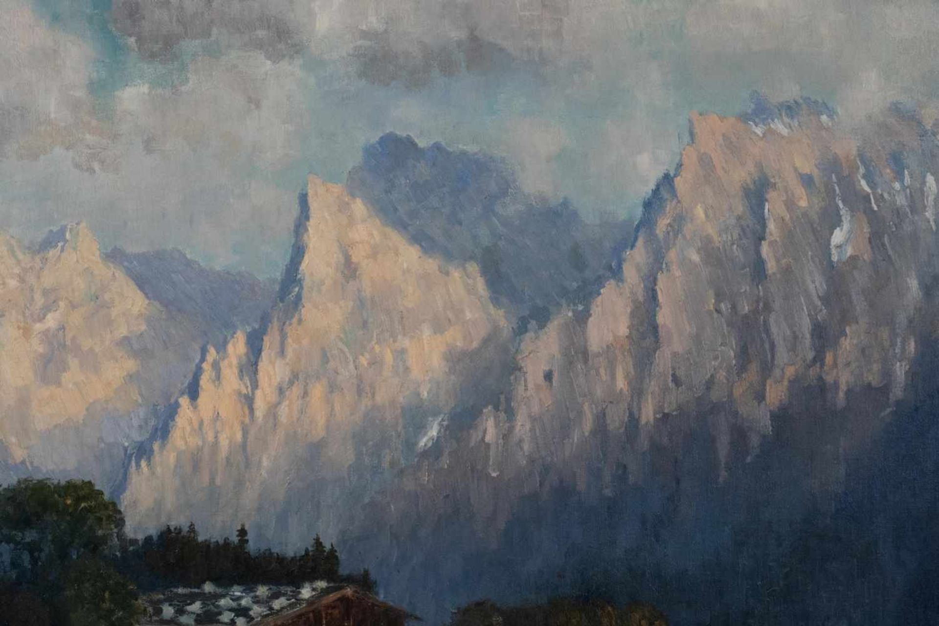Gemälde "Abend im Kaisertal"< - Image 3 of 6