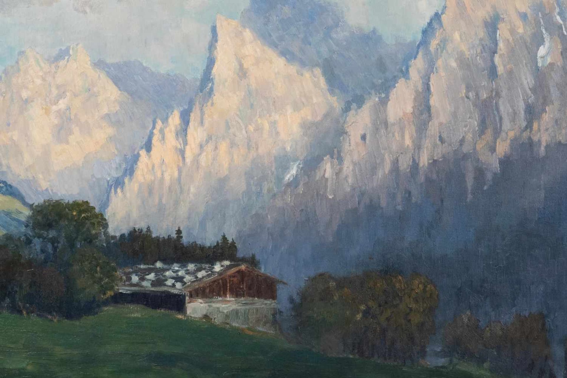 Gemälde "Abend im Kaisertal"< - Image 4 of 6