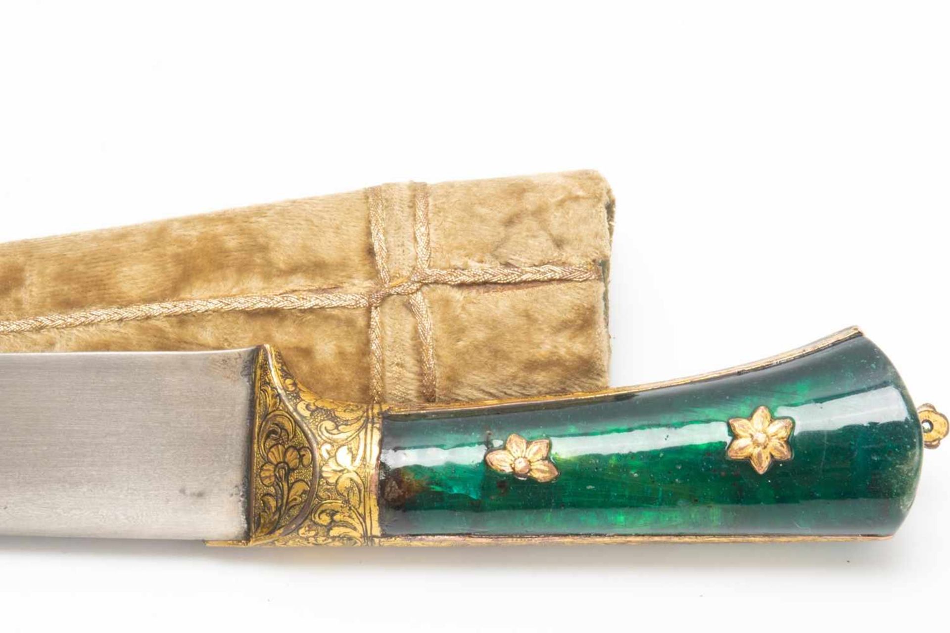 Ornate Indian dagger, pesh-kabz with scabbard - Image 4 of 5