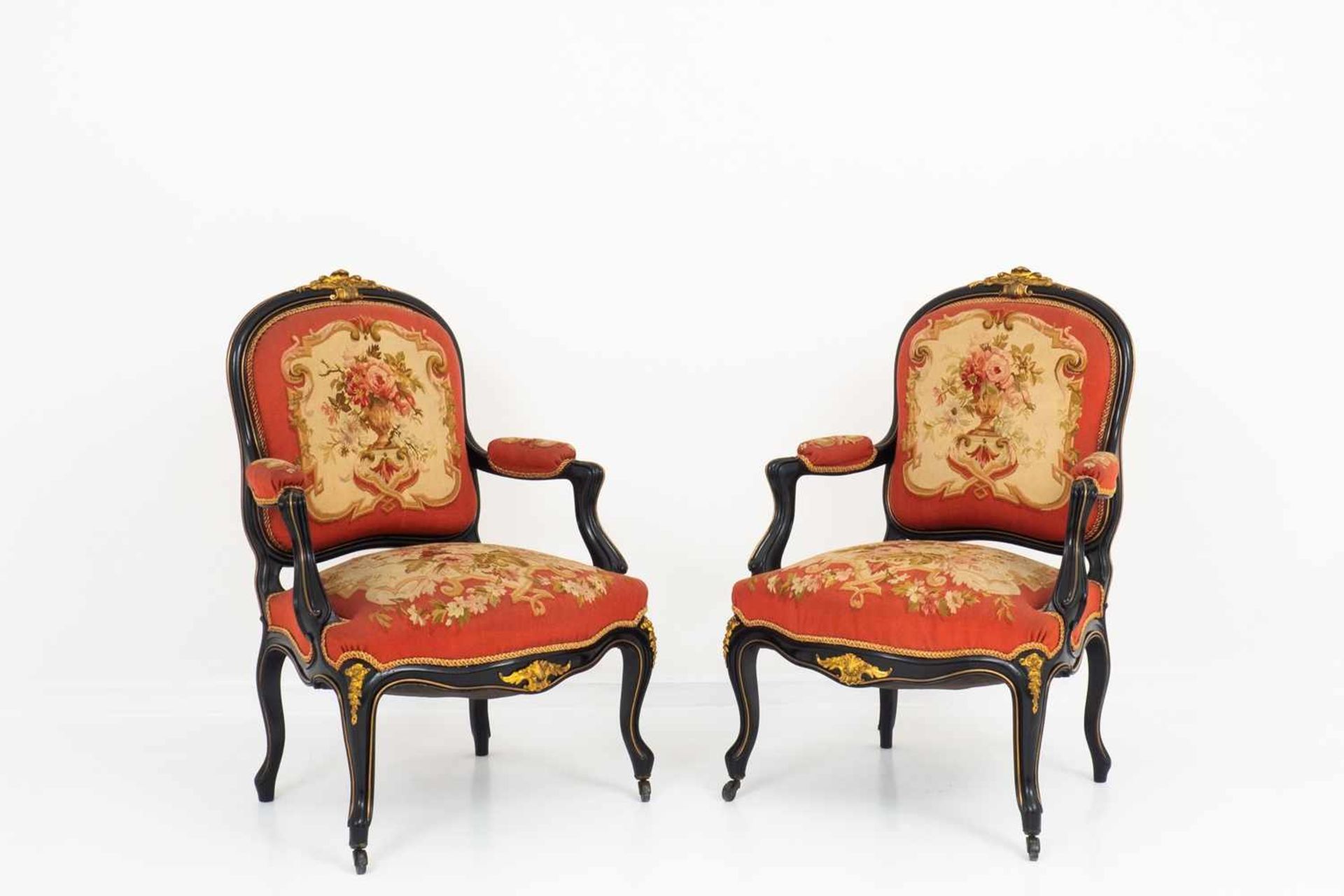 Pair of Gobelin armchairs - Bild 2 aus 7