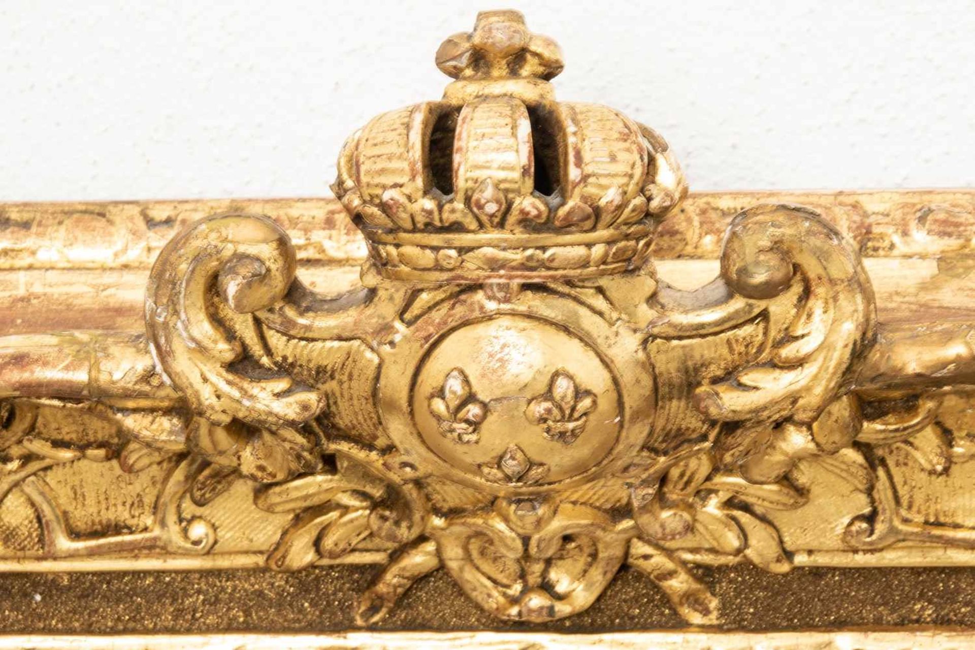 Ornate frame/mirror with crown and coat of arms - Image 5 of 6