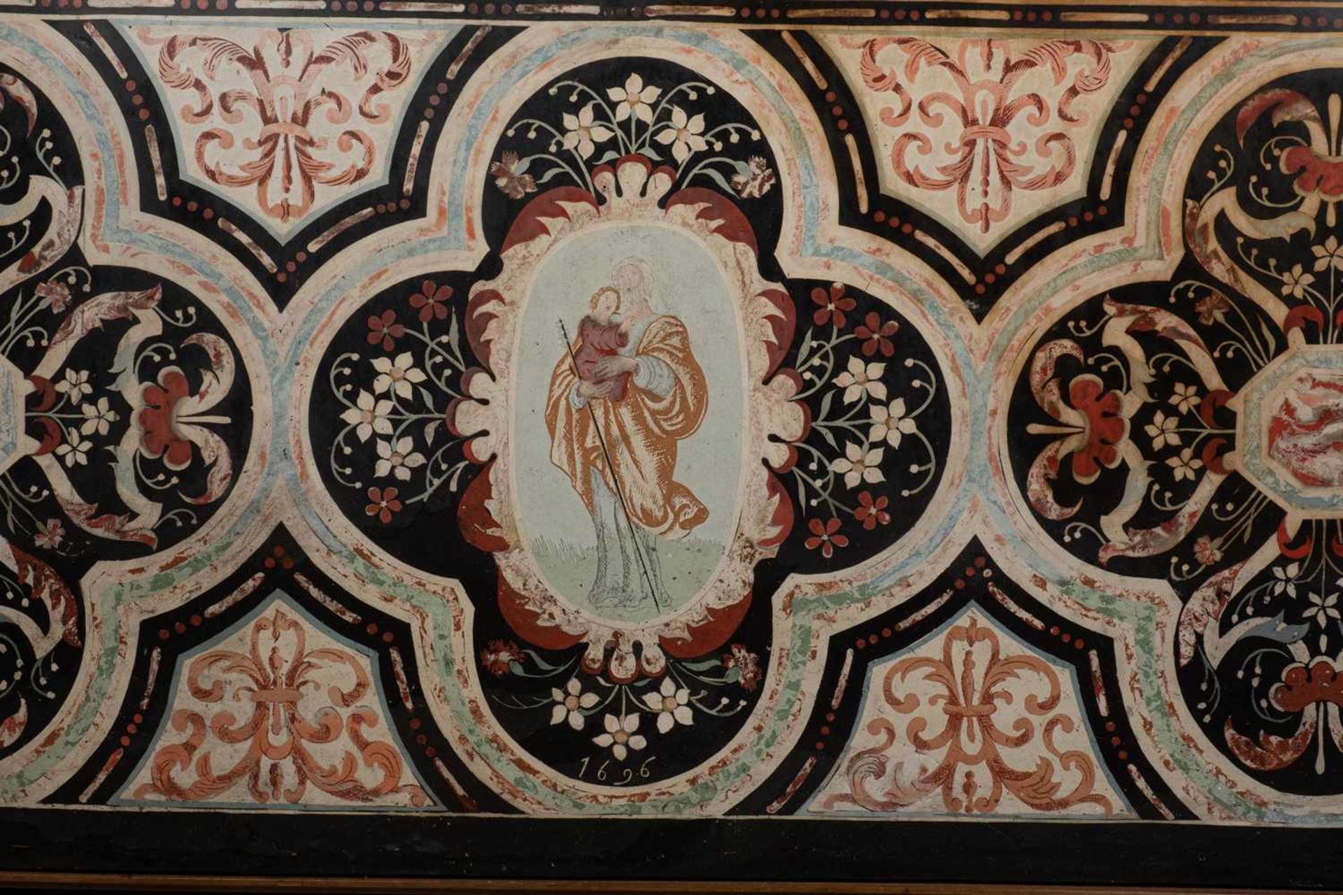 Original scagliola plate/altar plate - Image 4 of 8