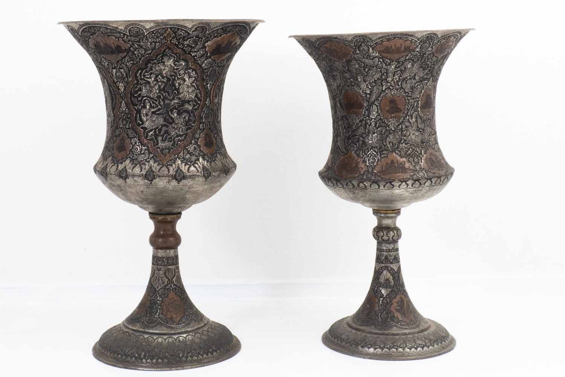 Pair of ornate amphorae vases
