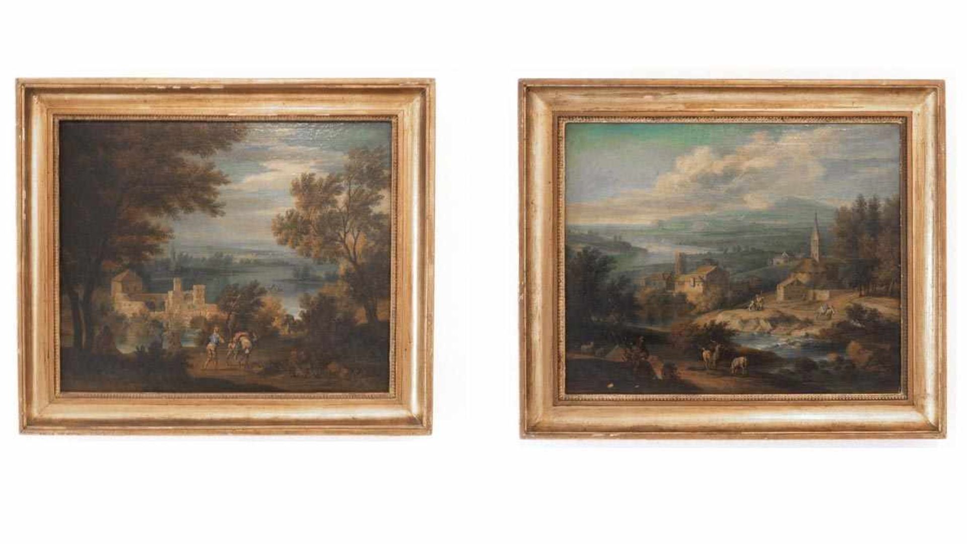 Pair of landscape paintings, old master