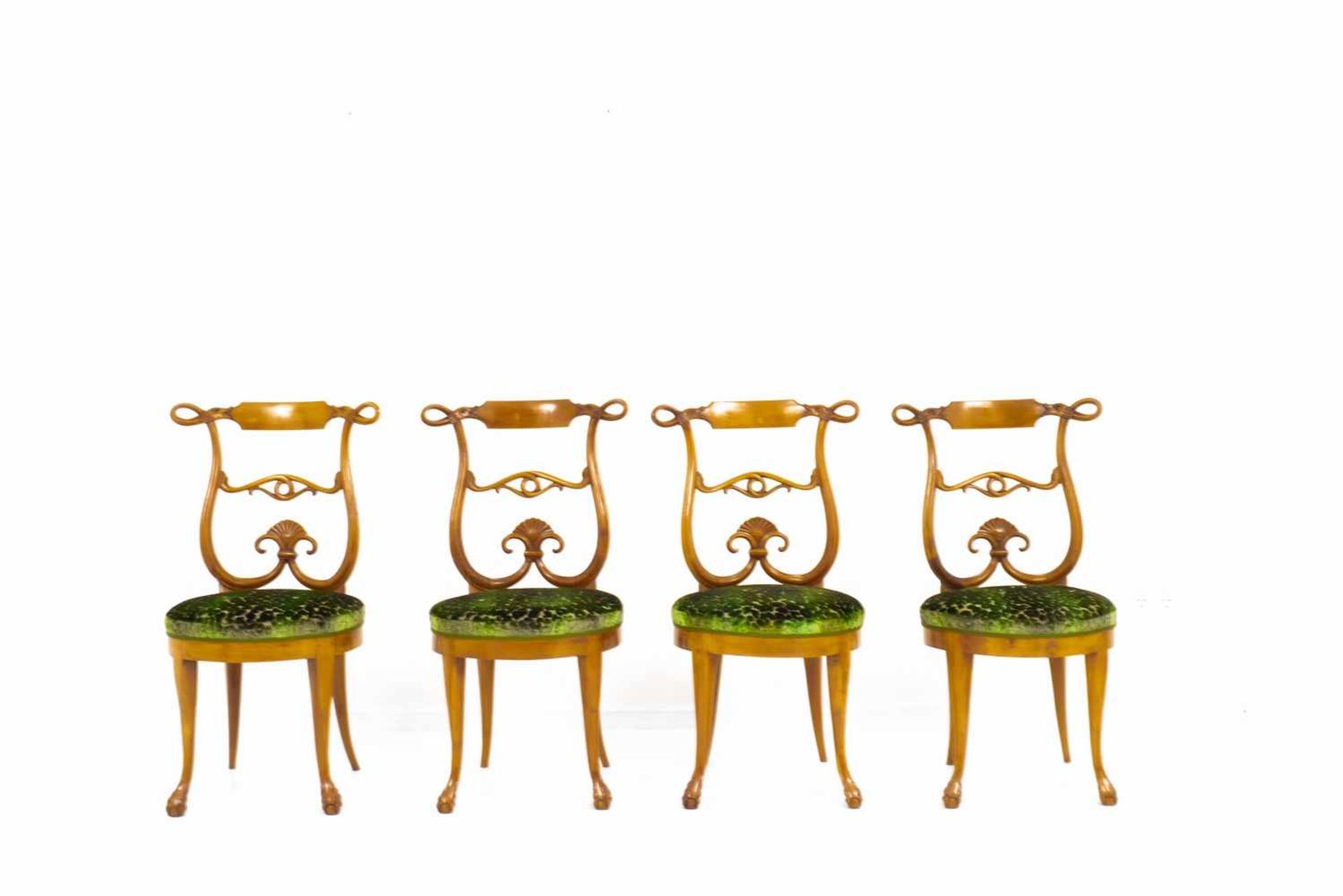 Set of four Biedermeier chairs