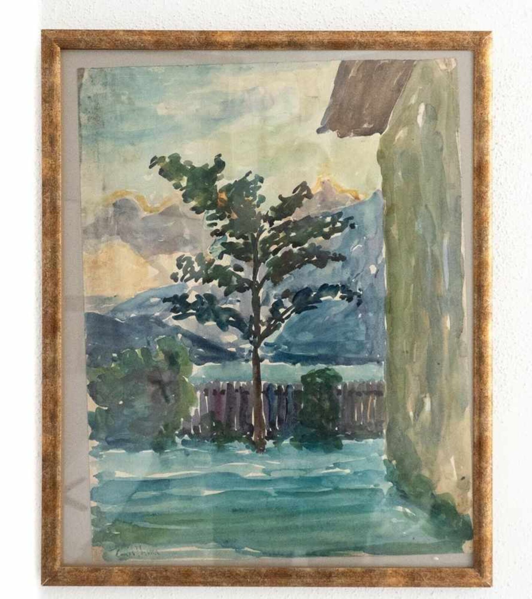 Aquarell "Baum im Garten"