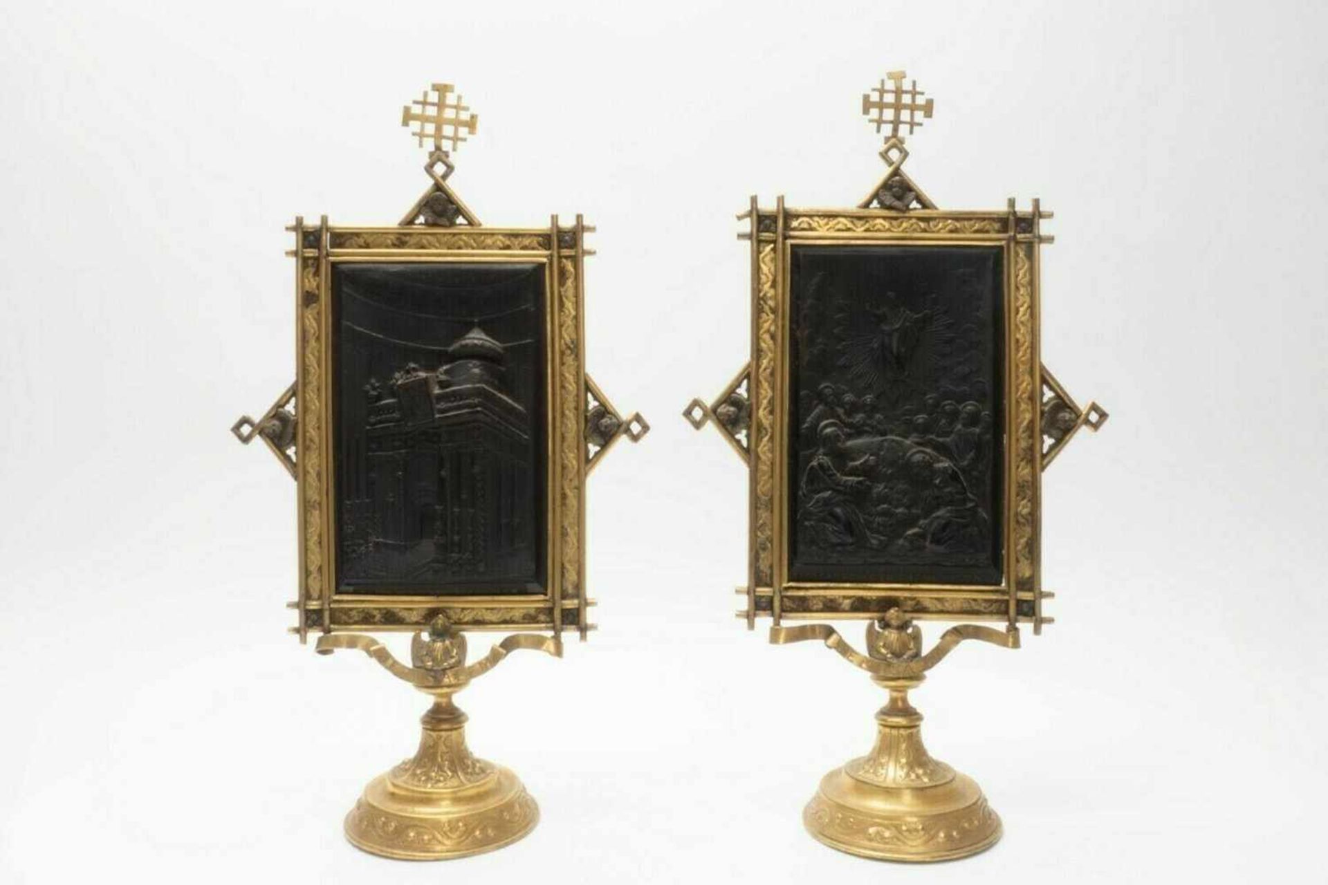 Pair of altar centrepieces/votive tables