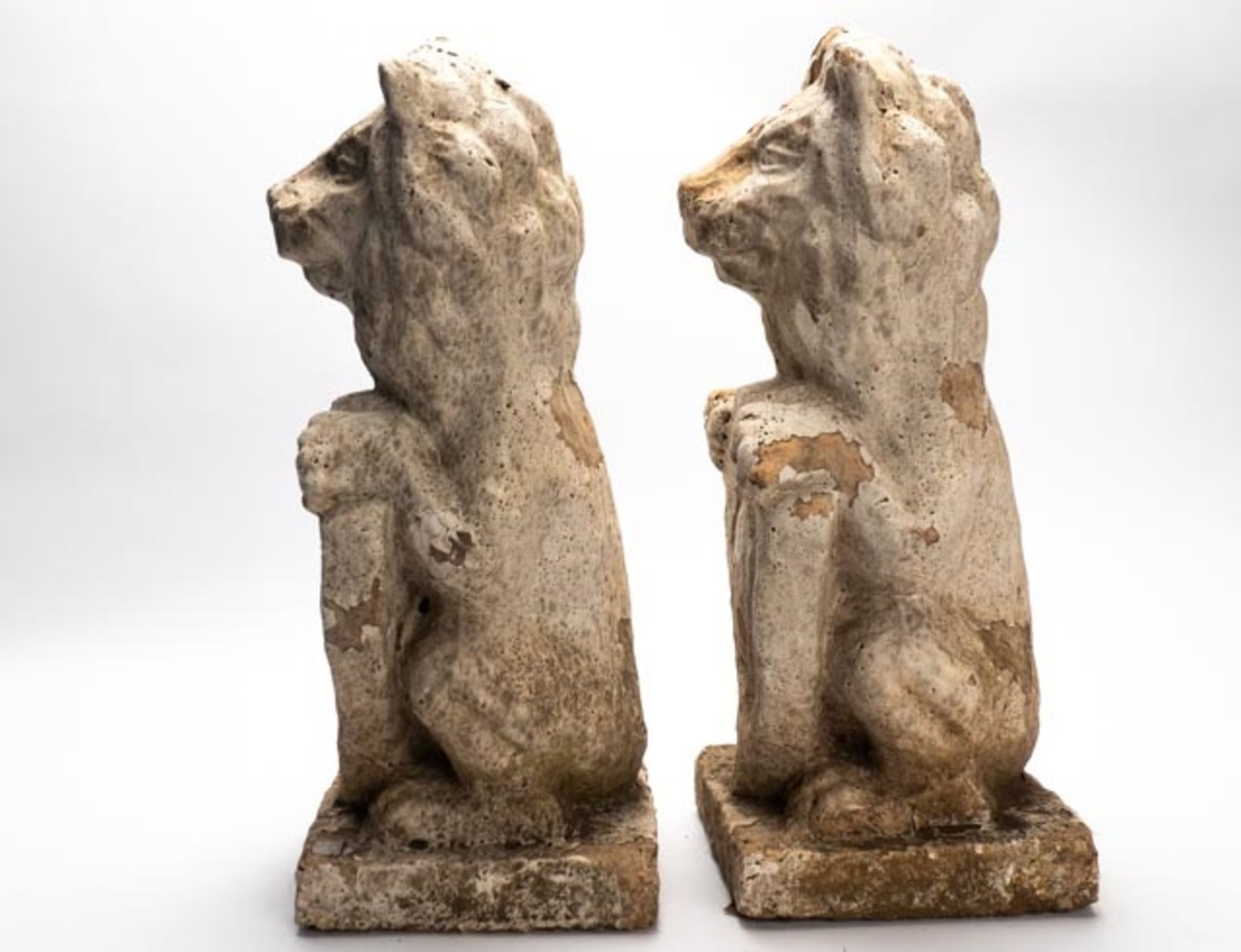 Paar Wappenhalter-Löwen - Bild 3 aus 6
