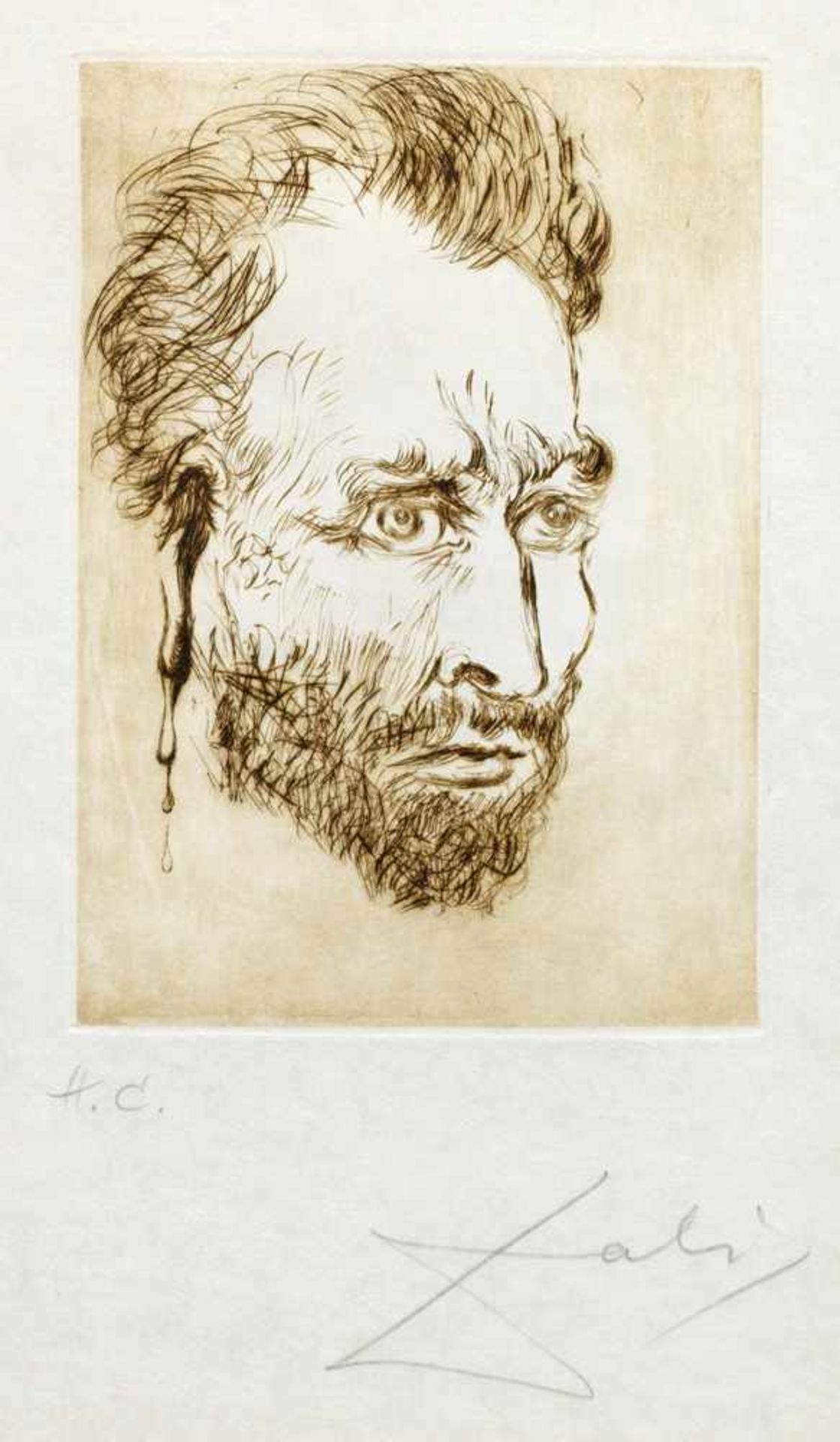 Salvador Dali(1904 Figueras - 1989 ebenda)"Van Gogh". OriginaltitelRadierung/Japanpapier (Japon