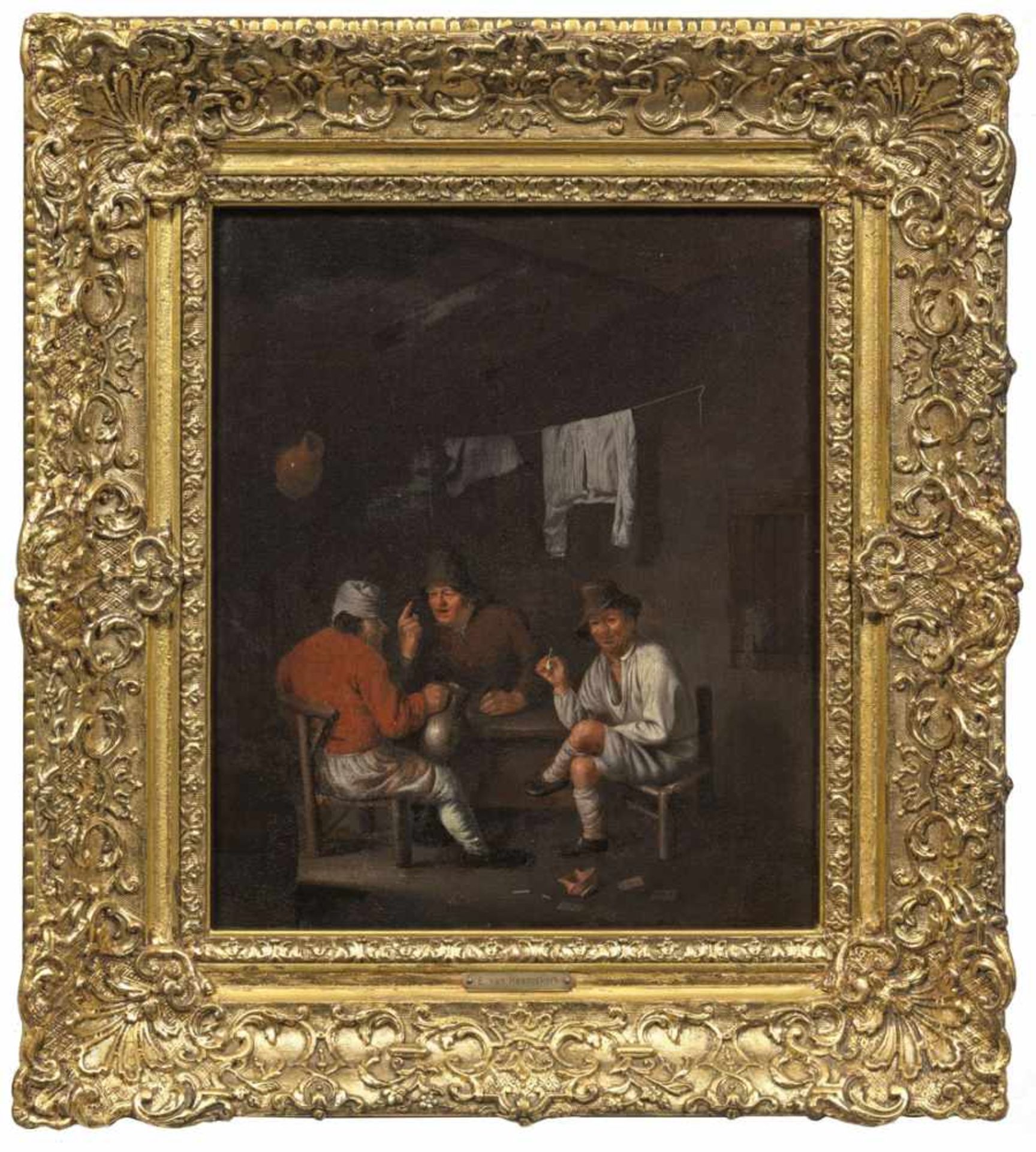 Egbert van Heemskerck der Ältere(1634 Haarlem - 1704 London) attr.;Zechende und rauchende Bauern